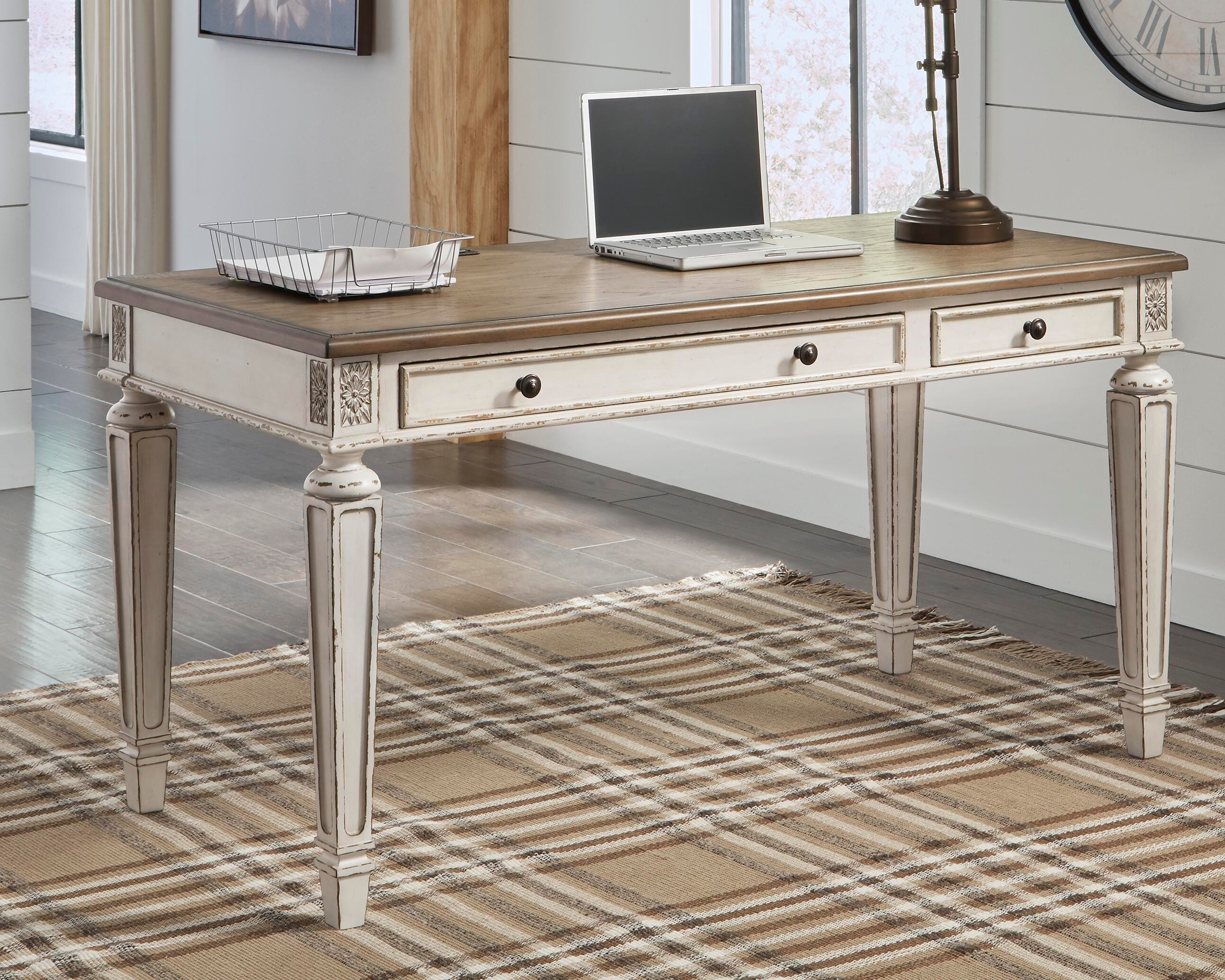 Dar Furniture - Ashley Furniture - Realyn 60" Home Office Desk - Home Office Desk / White/Brown - H743-34