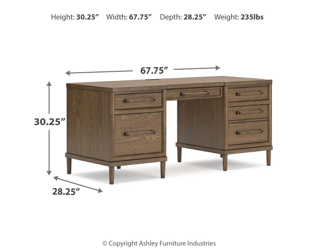 Roanhowe 68" Home Office Desk