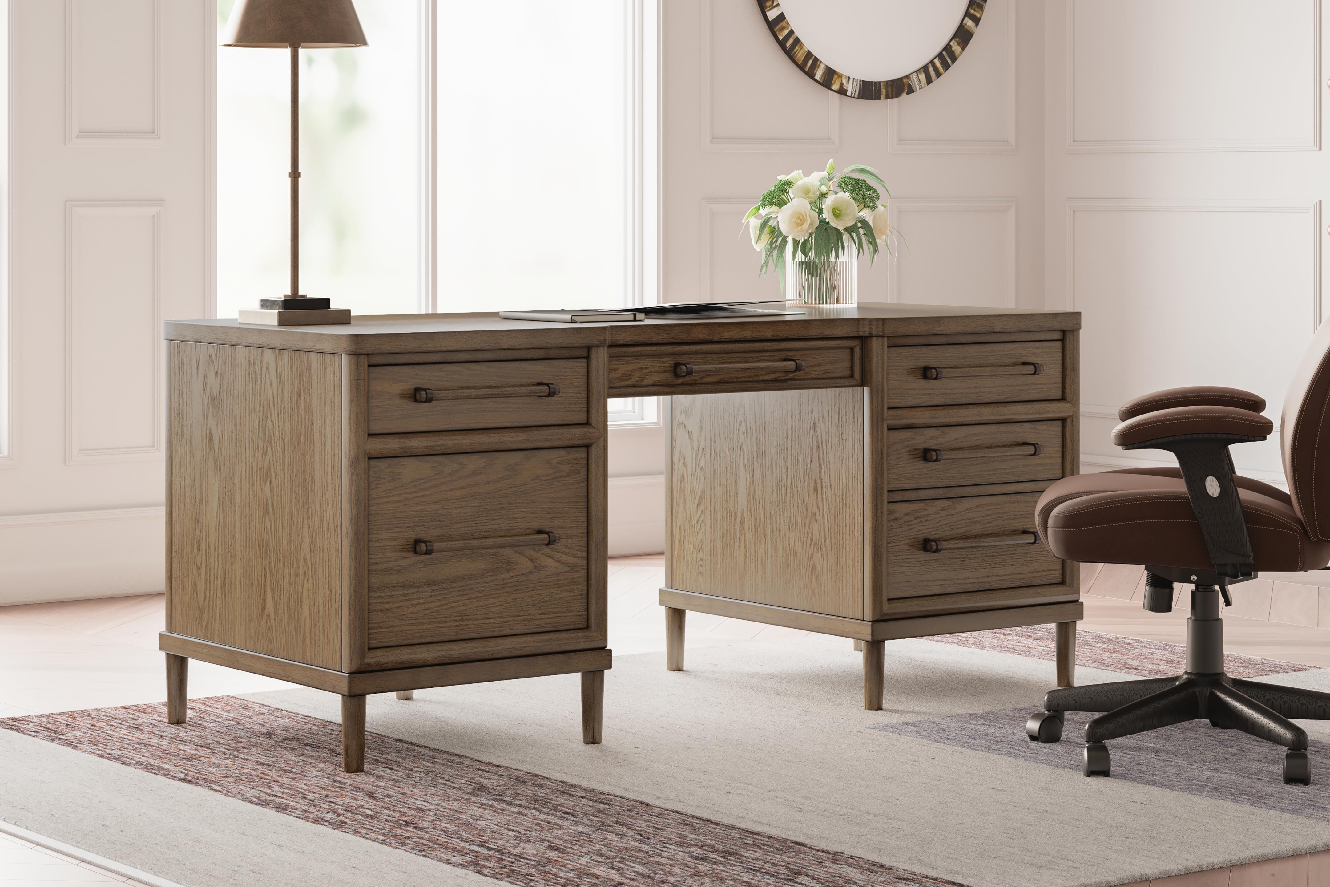 Dar Furniture - Ashley Furniture - Roanhowe 68" Home Office Desk - Home Office Desk / Brown - H769-21