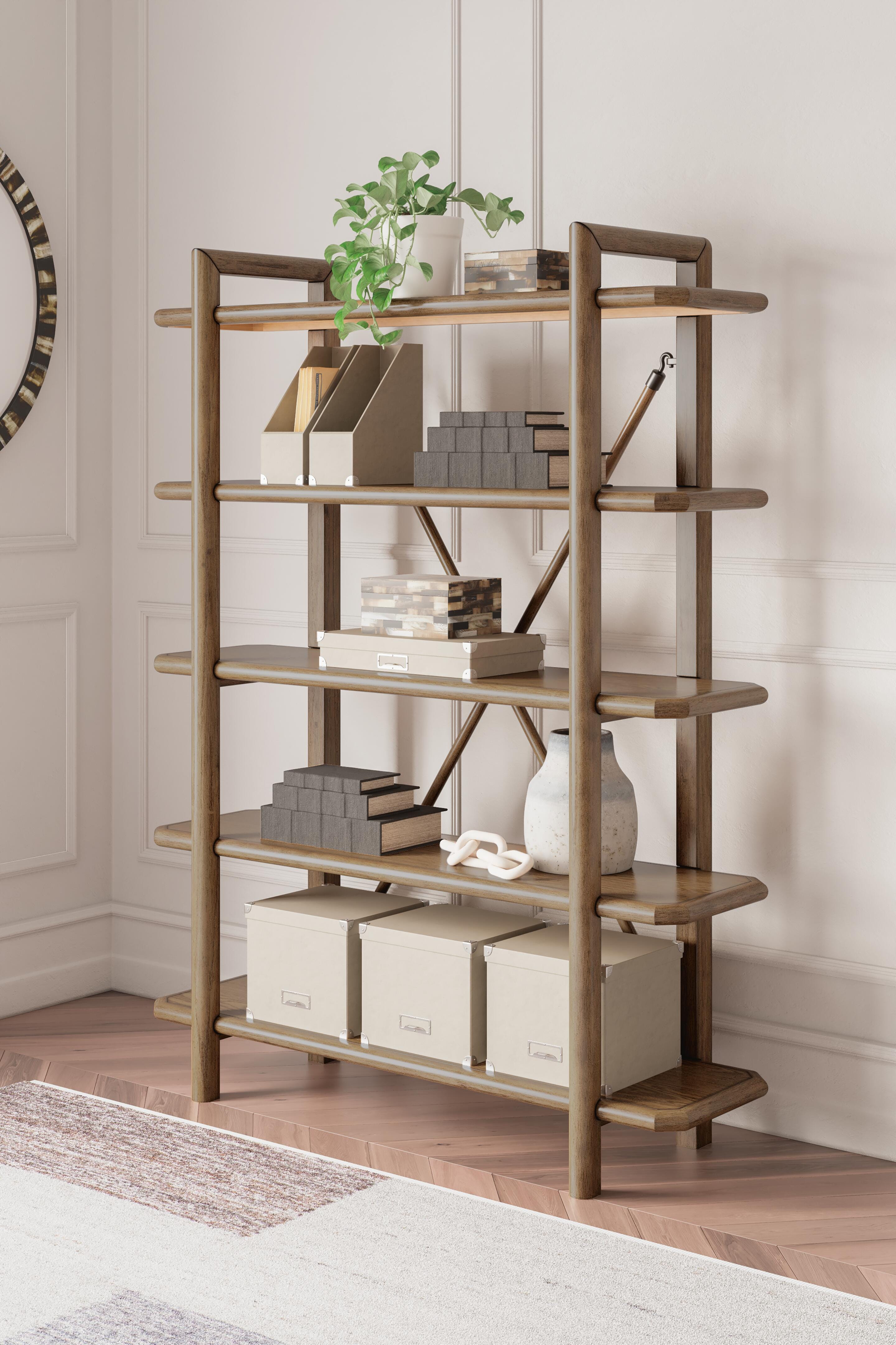 Dar Furniture - Ashley Furniture - Roanhowe 71" Bookcase - Bookcase / Brown - H769-70