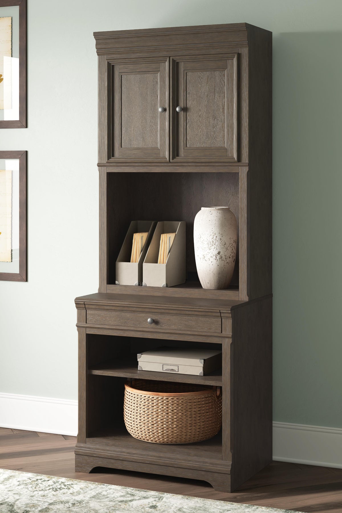 Dar Furniture - Ashley Furniture - Janismore Bookcase - Bookcase / Weathered Gray - H776H7