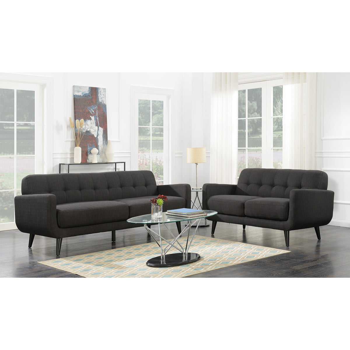 Hadley 4480 KD Love Seat Heirloom Charcoal w/No Pillows – SKU UHD090200NP | Elements