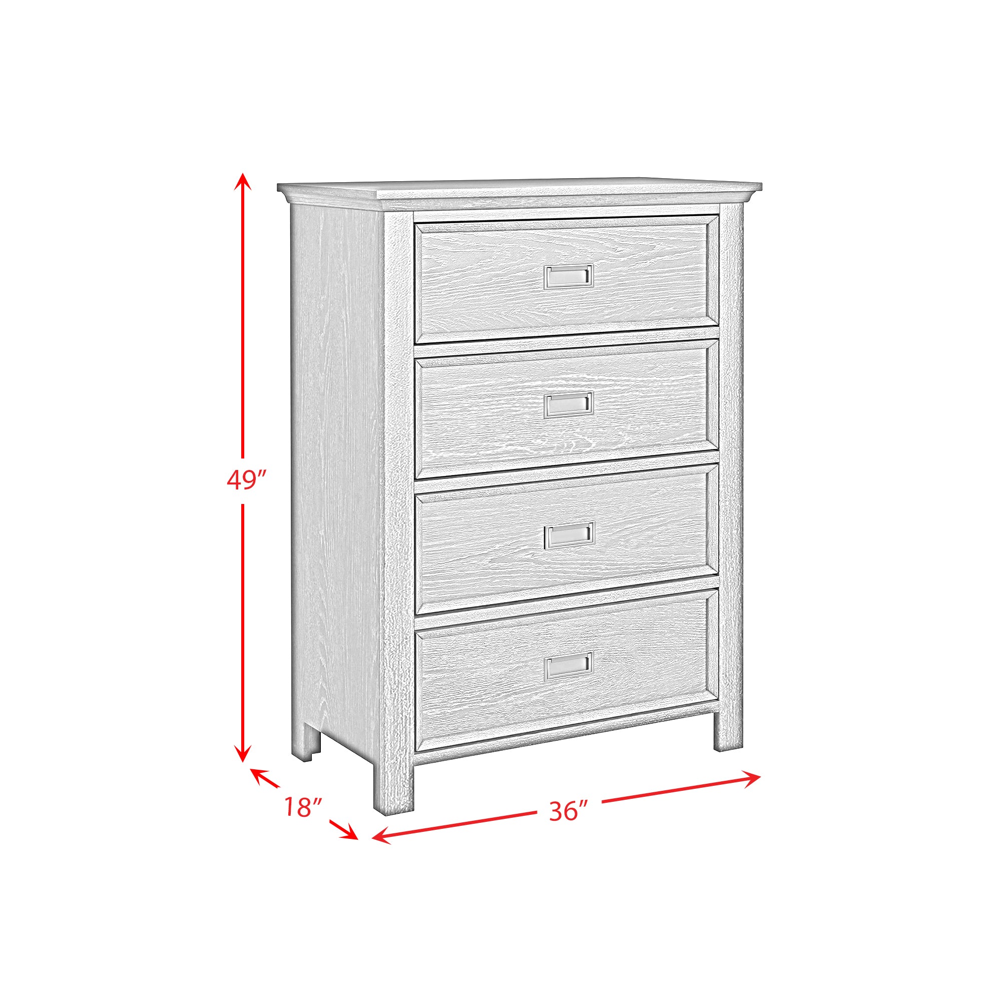 Hampton Kids 4-Drawer Chest in Charcoal