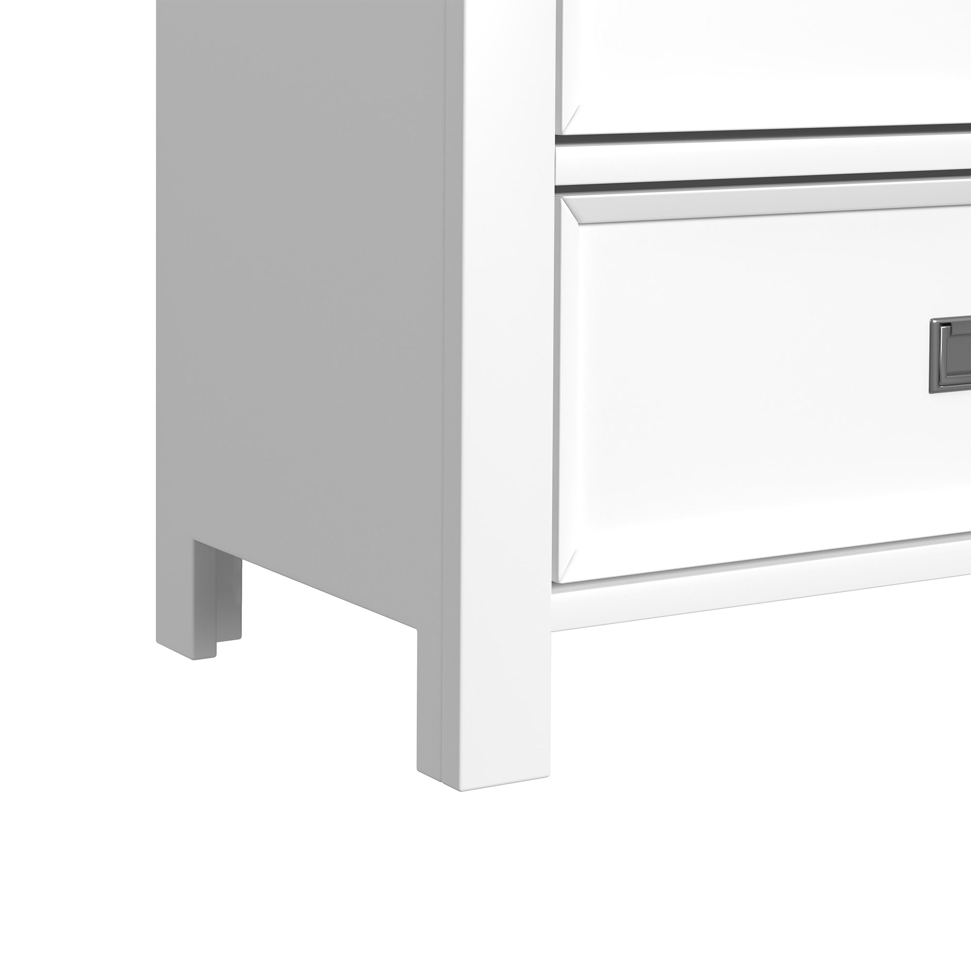Hampton Kids Dresser and Mirror Set in White