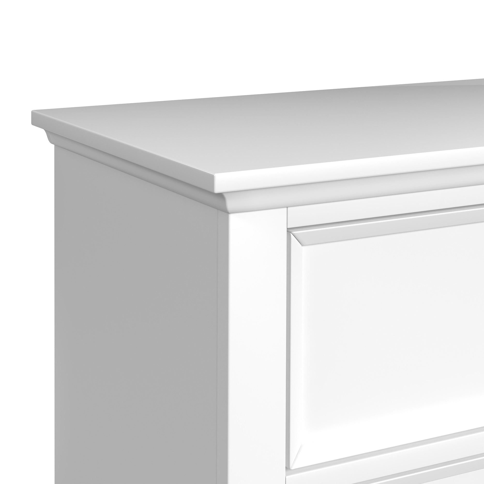 Hampton Kids Dresser and Mirror Set in White