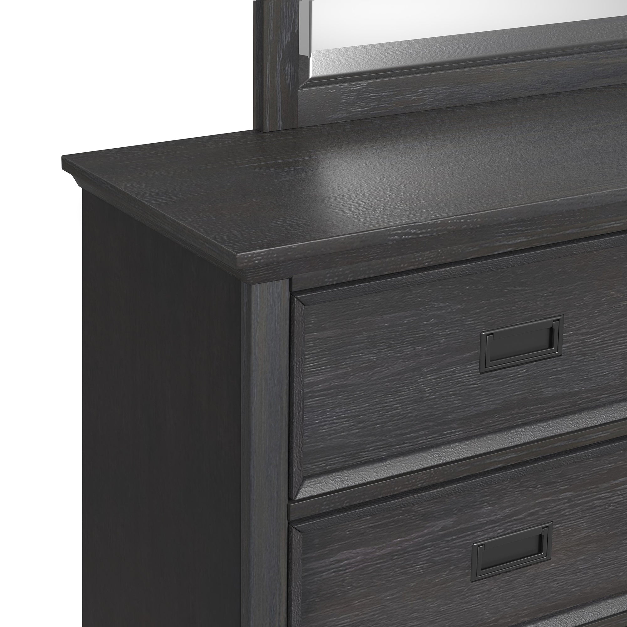 Hampton Kids Dresser and Mirror Set in Charcoal