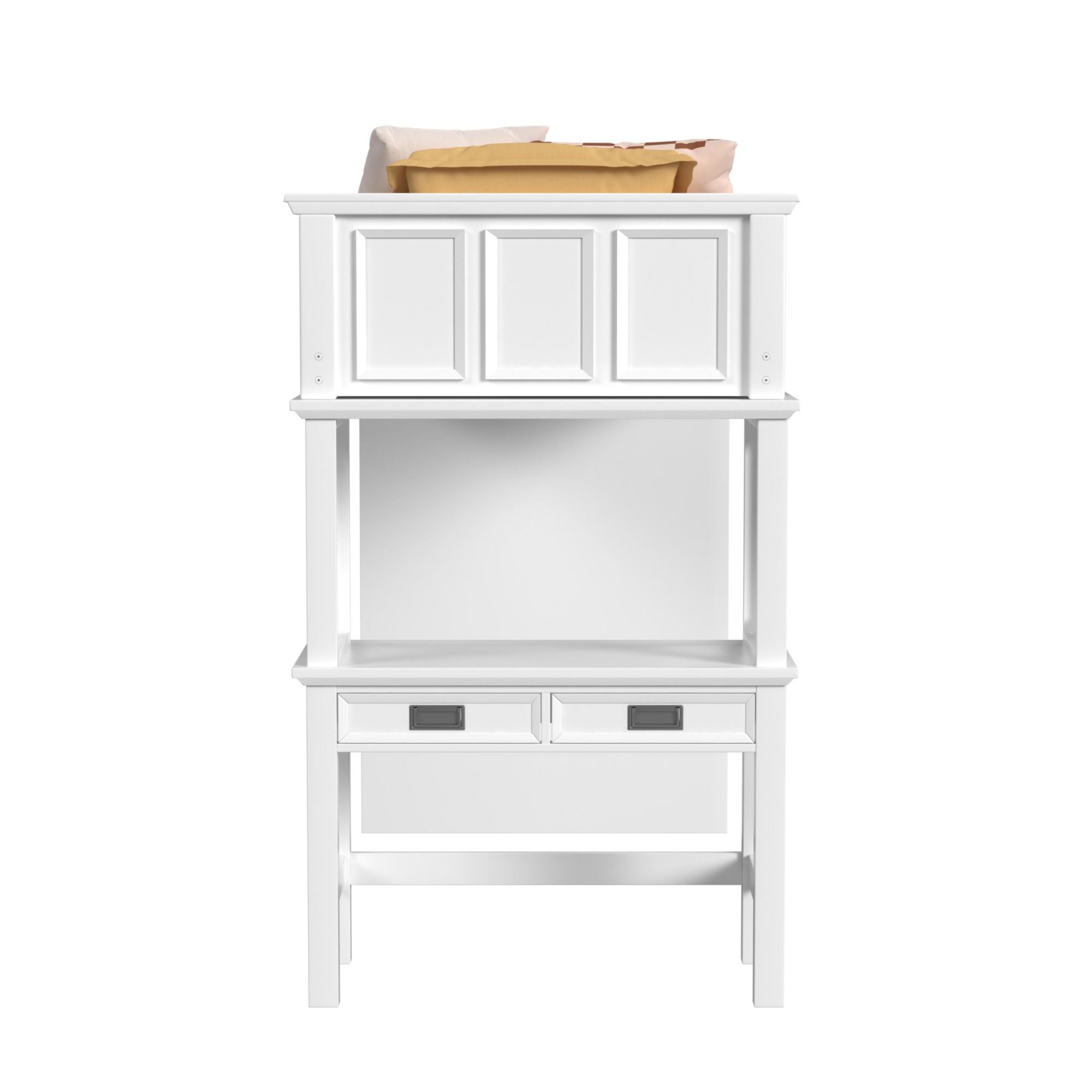 Hampton Kids Twin Loft with Staircase and Desk with Speaker in White