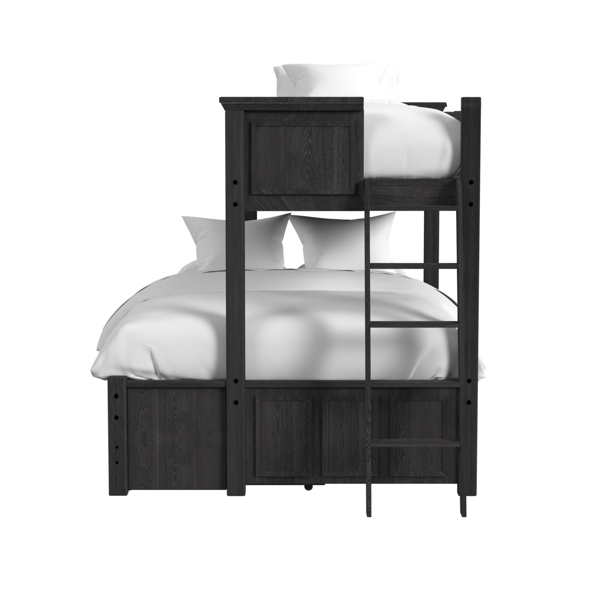 Hampton Kids Twin Over Full Bunk with Ladder and Trundle in Charcoal