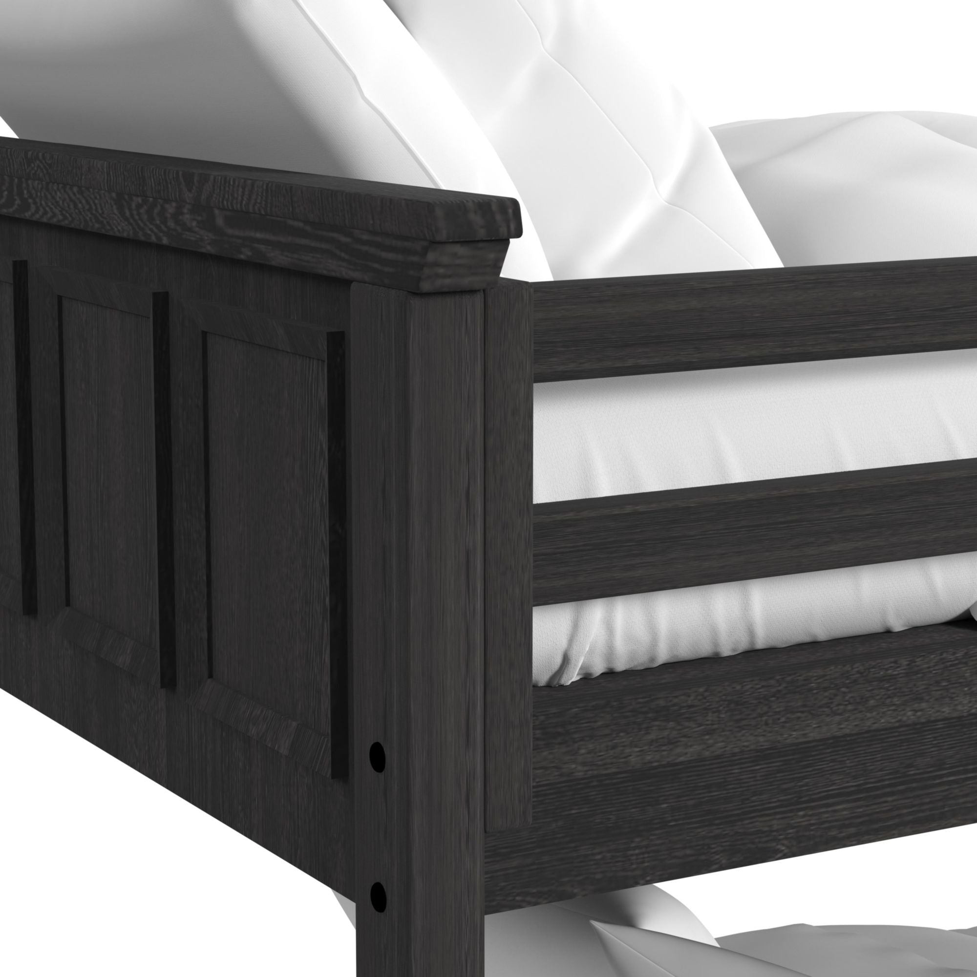 Hampton Kids Twin Over Full Bunk with Ladder and Trundle in Charcoal