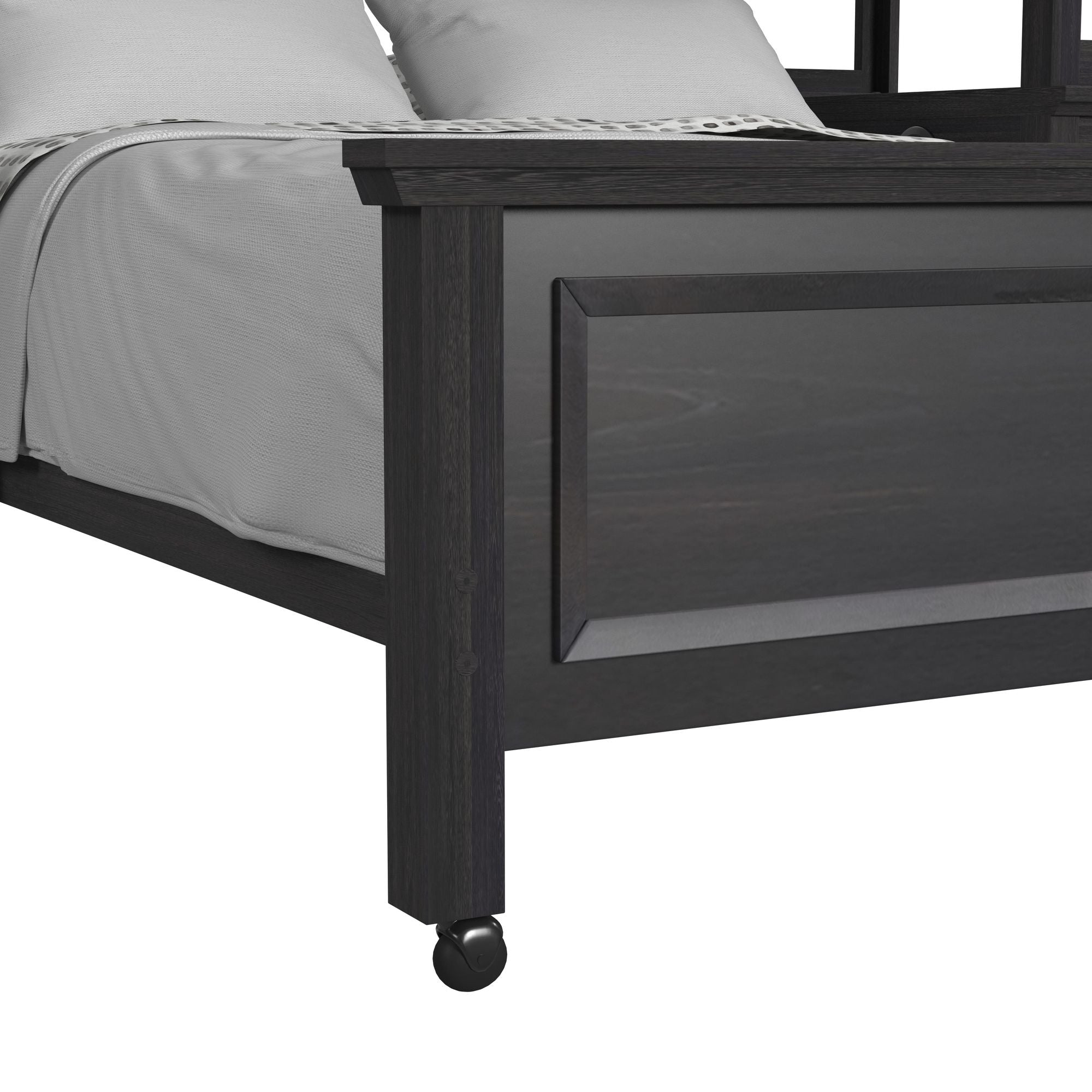 Hampton Kids Twin Over Full Loft with Ladder and Desk with Speaker in Charcoal