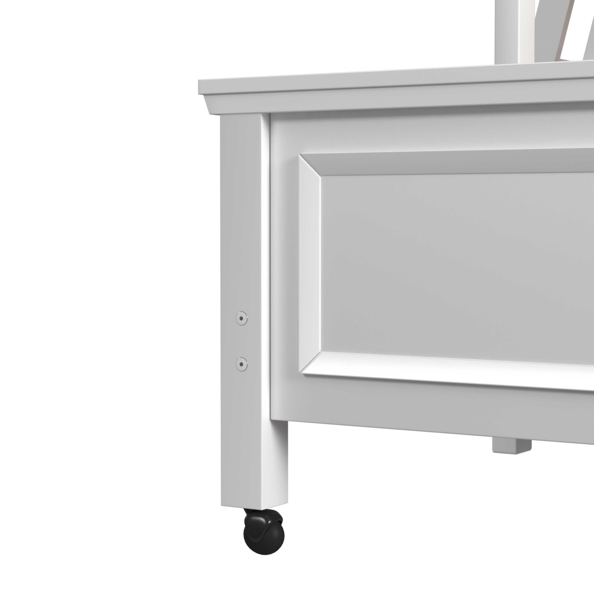 Hampton Kids Twin Over Full Loft with Ladder and Desk with Speaker in White
