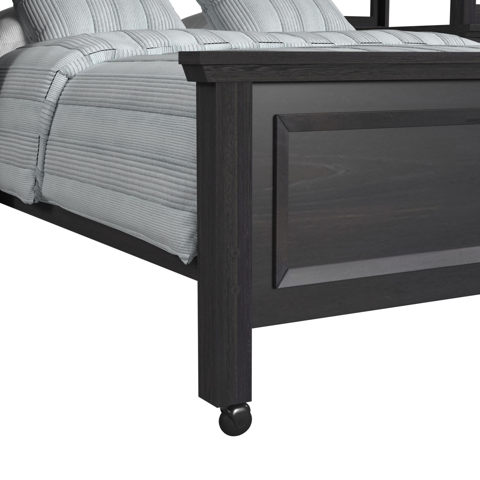 Hampton Kids Twin Over Full Loft with Staircase and Desk with Speaker in Charcoal