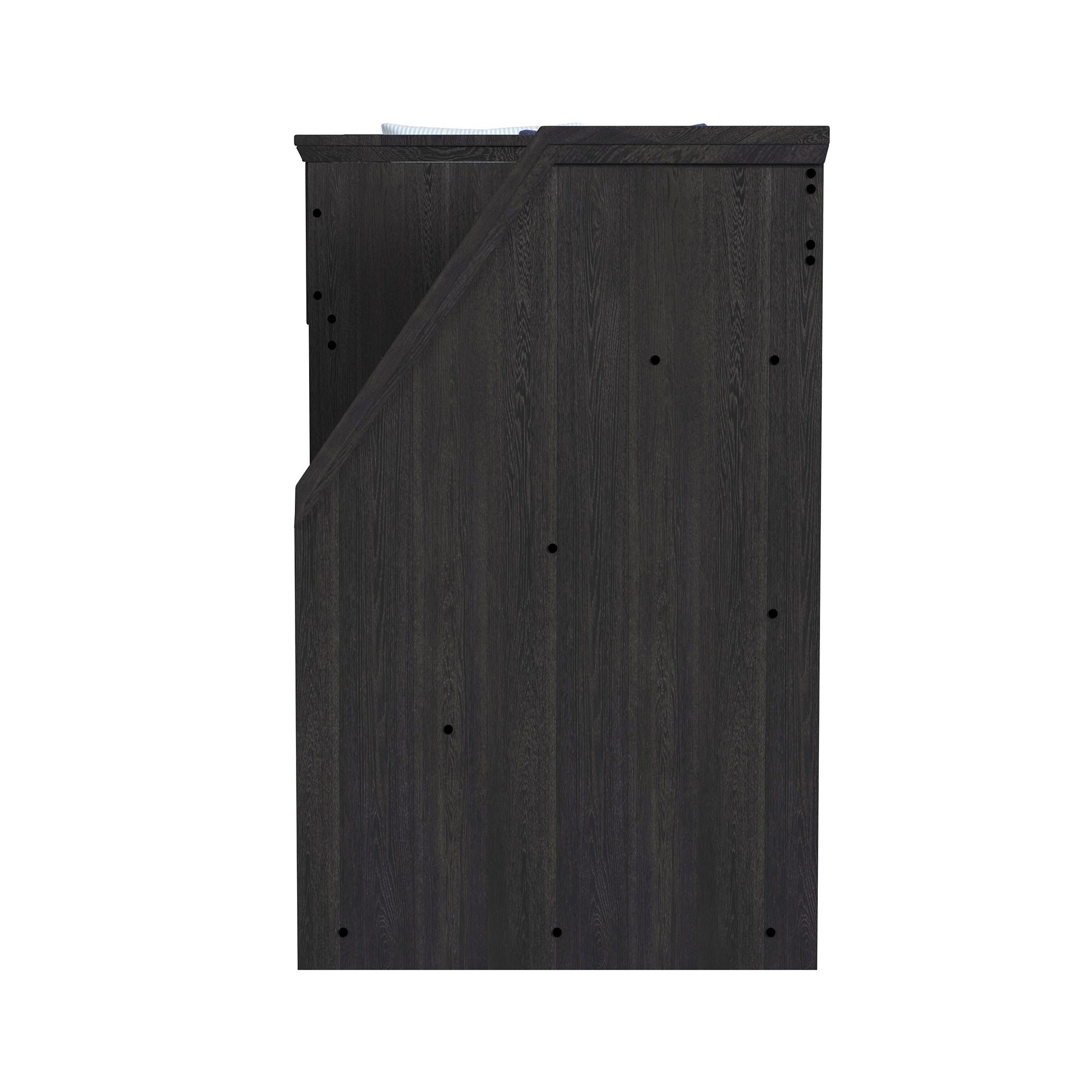 Hampton Kids Twin Over Twin Bunk with Staircase and Trundle in Charcoal