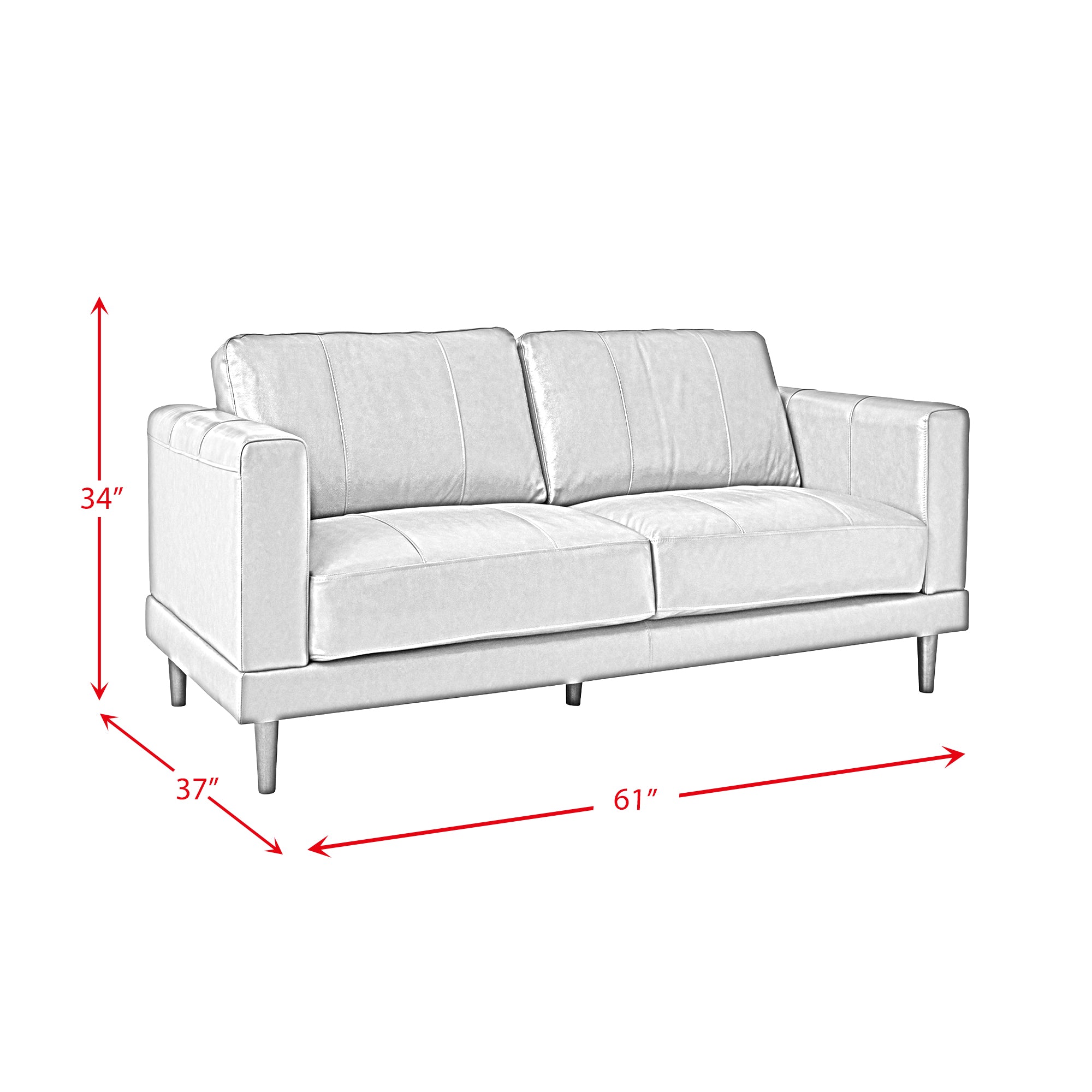 Hampton Loveseat In Fiero Black (Top Grain/PVC)