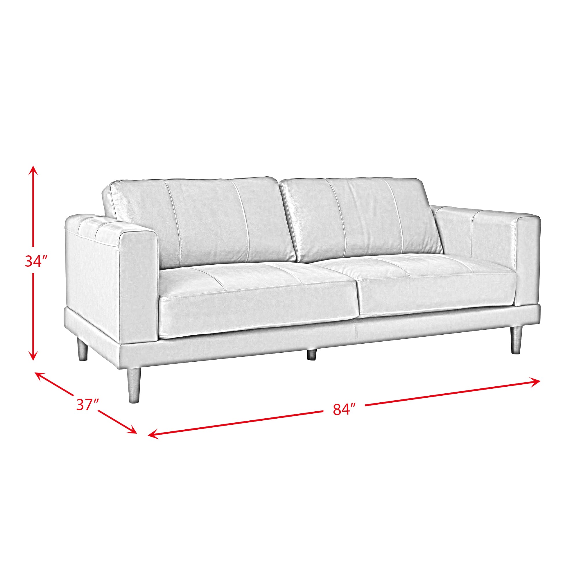 Hampton Sofa In Fiero Black (Top Grain/PVC)