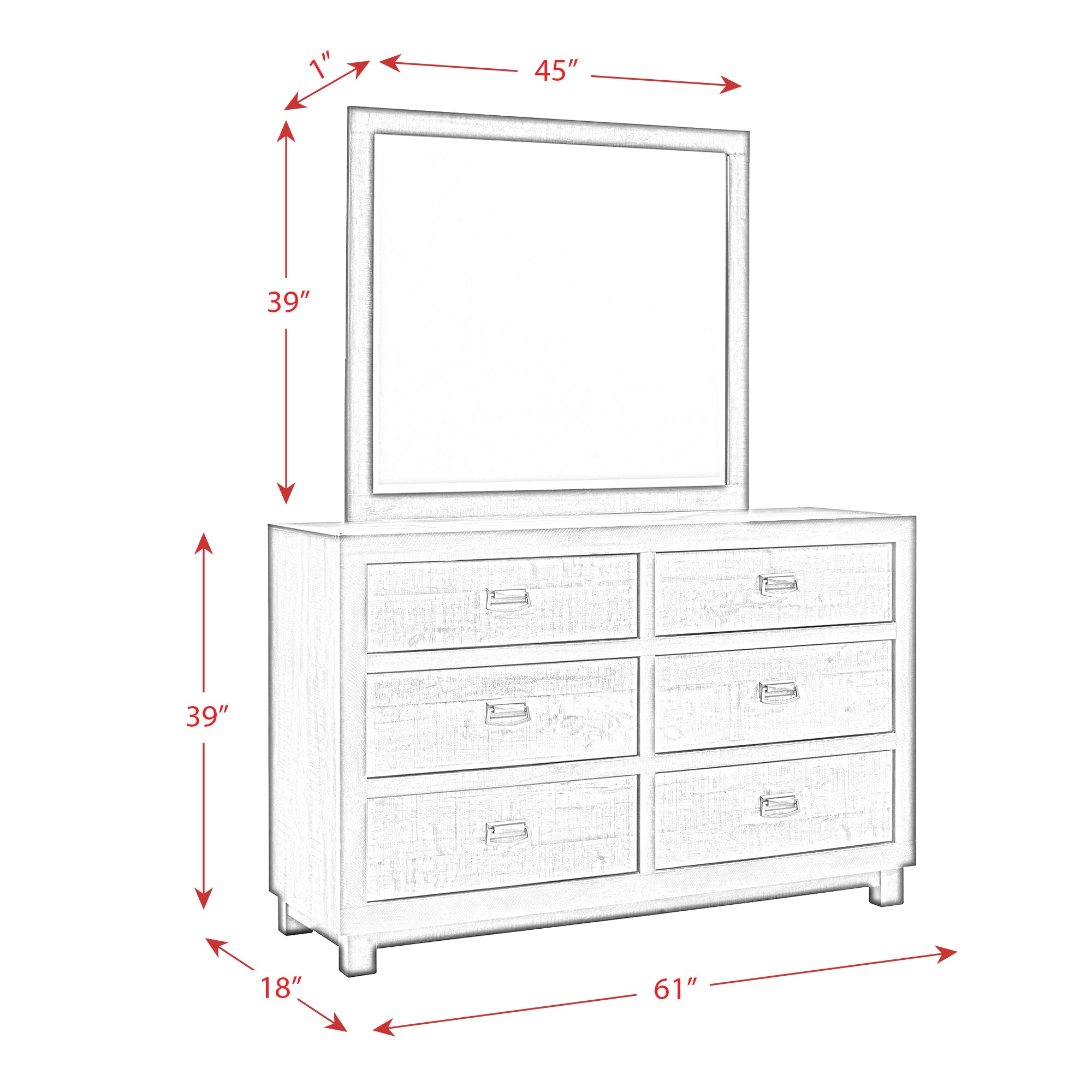 Harlington 6-Drawer Dresser w/ Mirror Set