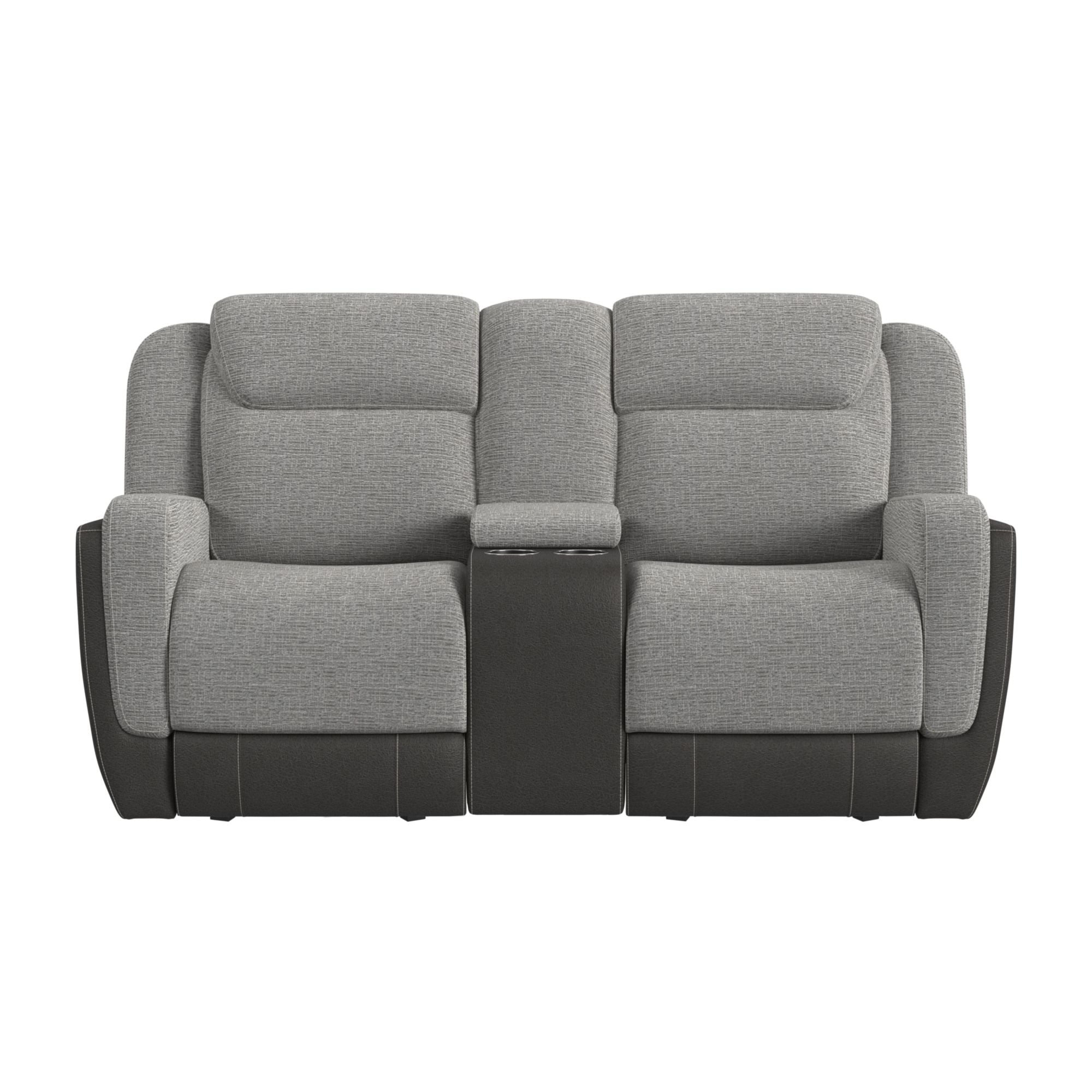 Hornet Motion Glider Loveseat with Console in Rancho Grey