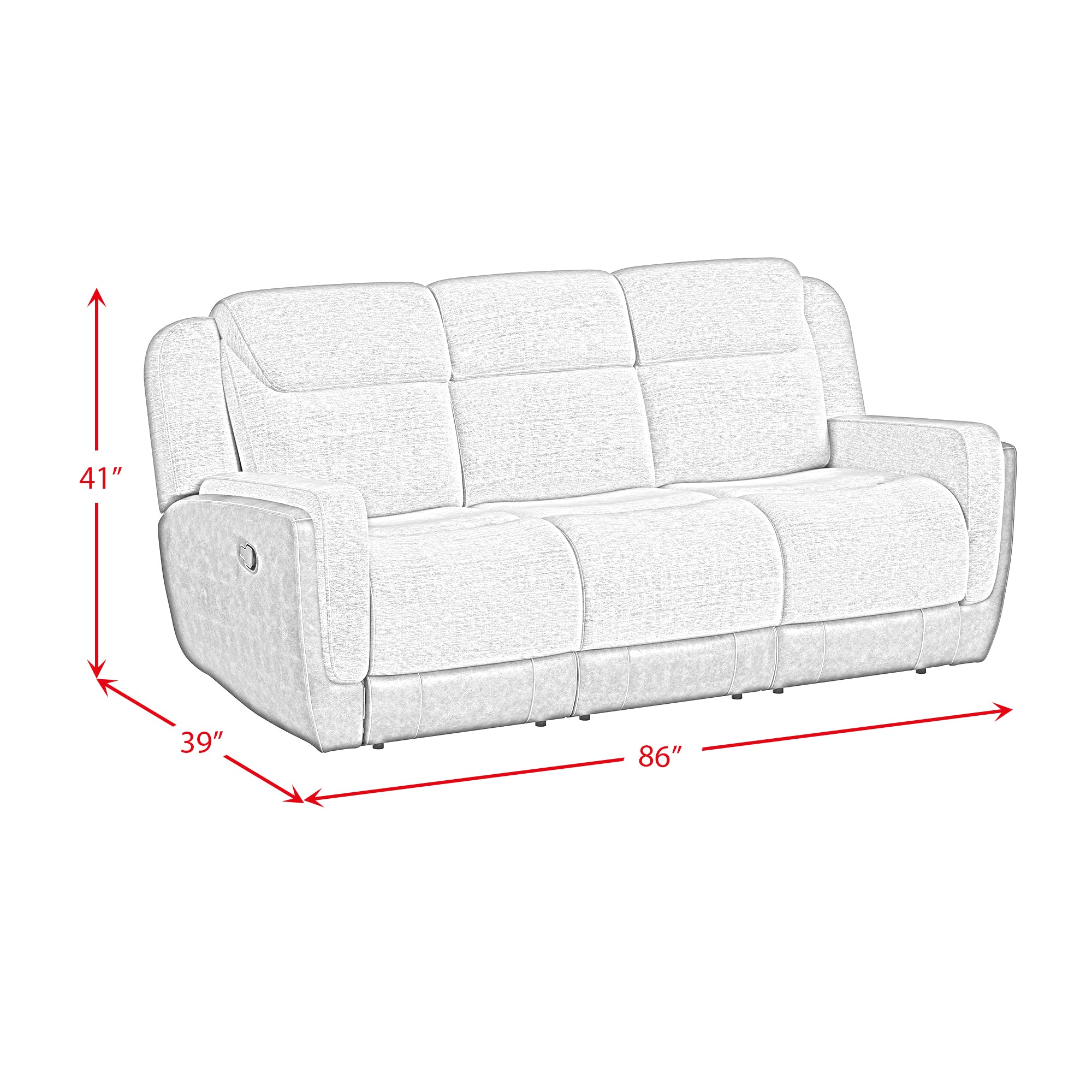 Hornet Motion Sofa in Rancho Grey