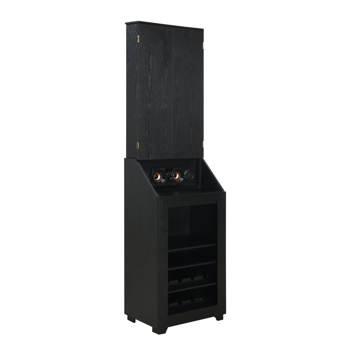 Hurricanes Dartboard Cabinet with Speaker and LED in Black (3A Packing)