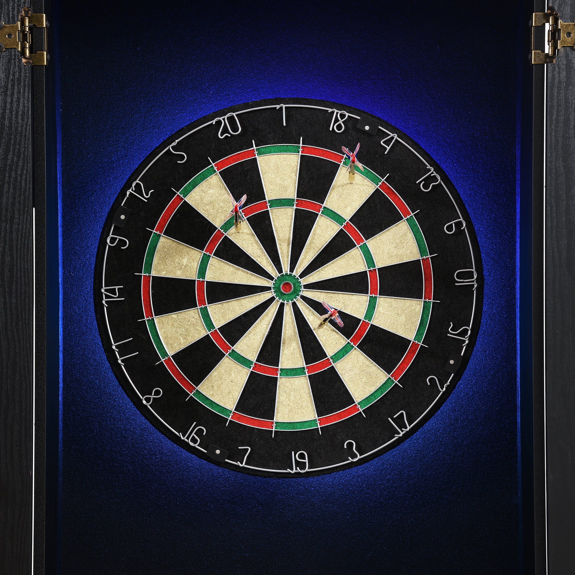 Hurricanes Dartboard Cabinet with Speaker and LED in Black (3A Packing)