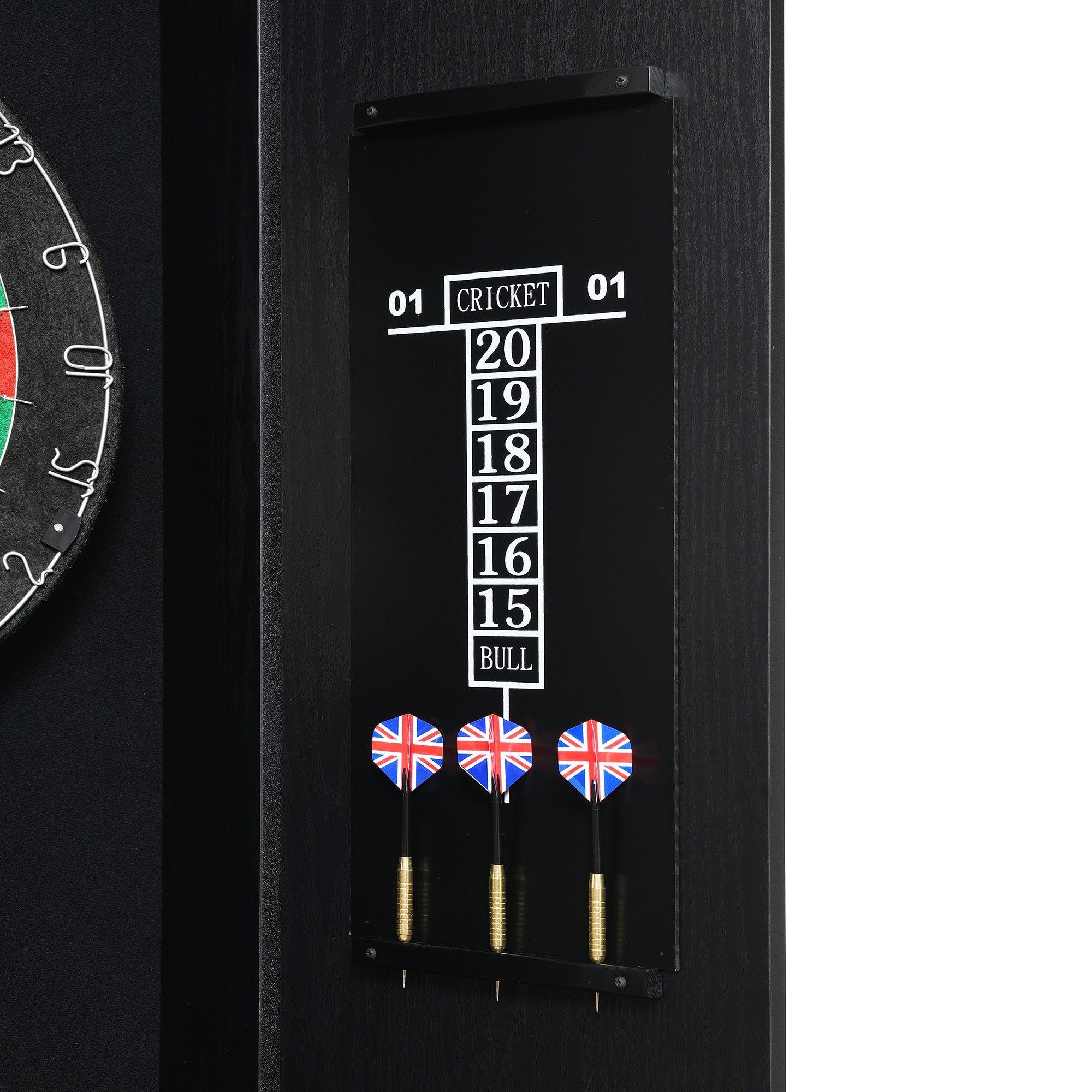 Hurricanes Dartboard Cabinet with Speaker and LED in Black (3A Packing)