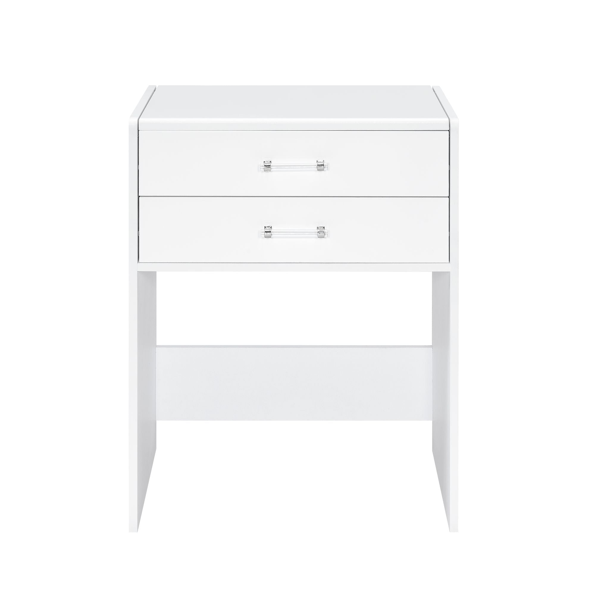 Irvine Mini Dressing Table with Stool, LED and USB in Glossy White