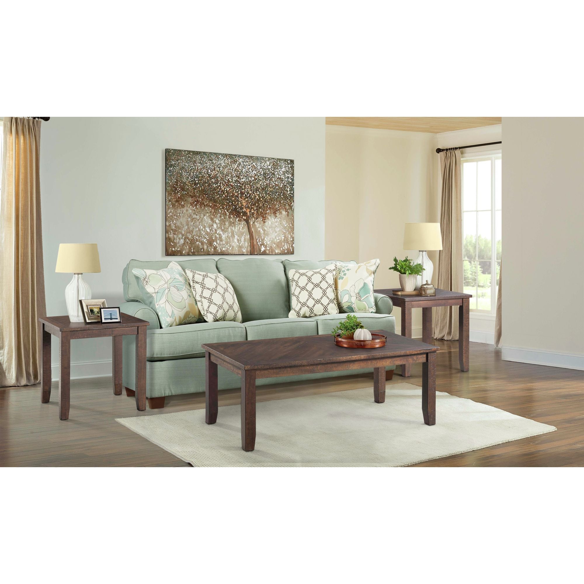Jax Three Table Occasional Set in Cherry – SKU TJX100OT | Elements