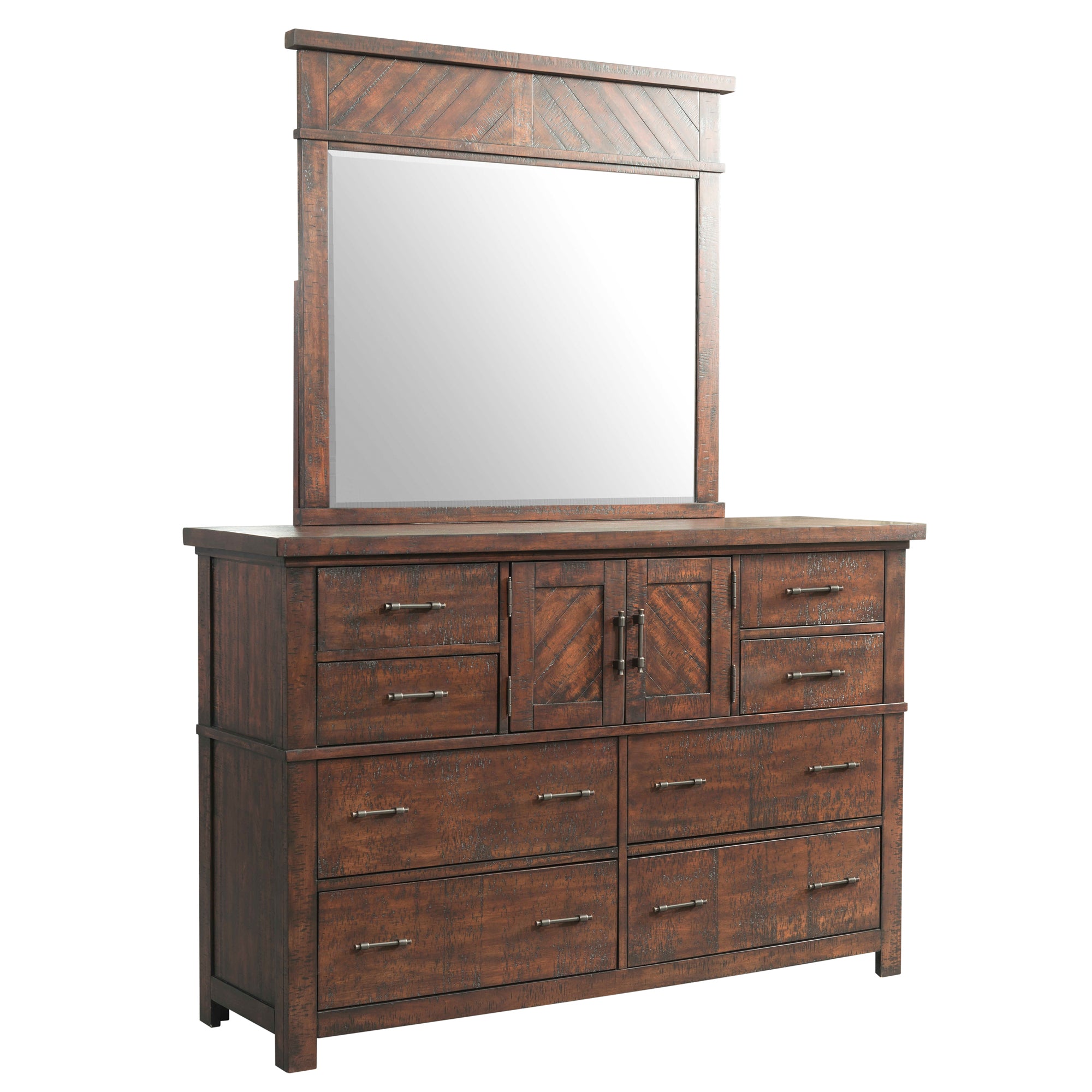 Jax Dresser & Mirror Set in Cherry