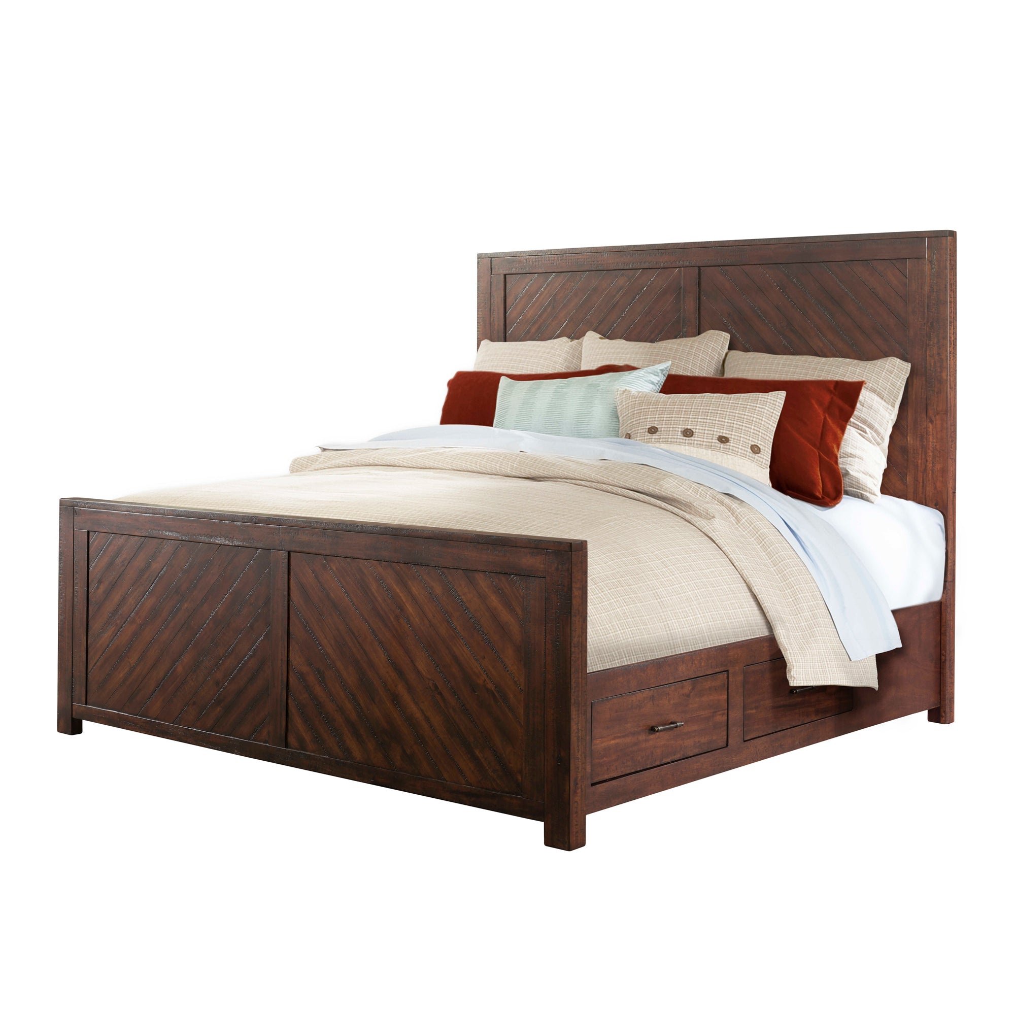 Jax Queen Platform Storage Bed in Cherry