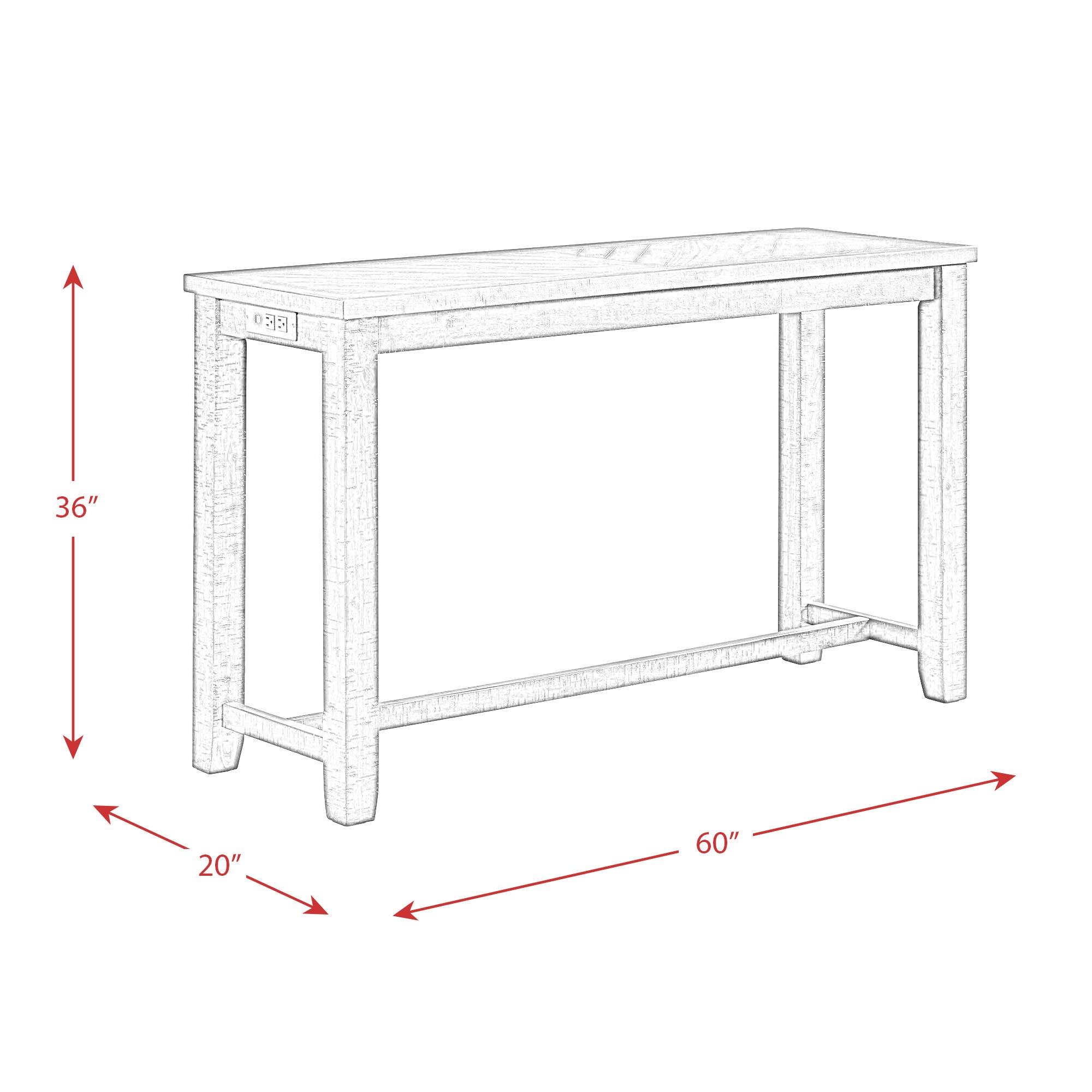Jax Bar Table Single Pack (Table + Three Stools) in Cherry