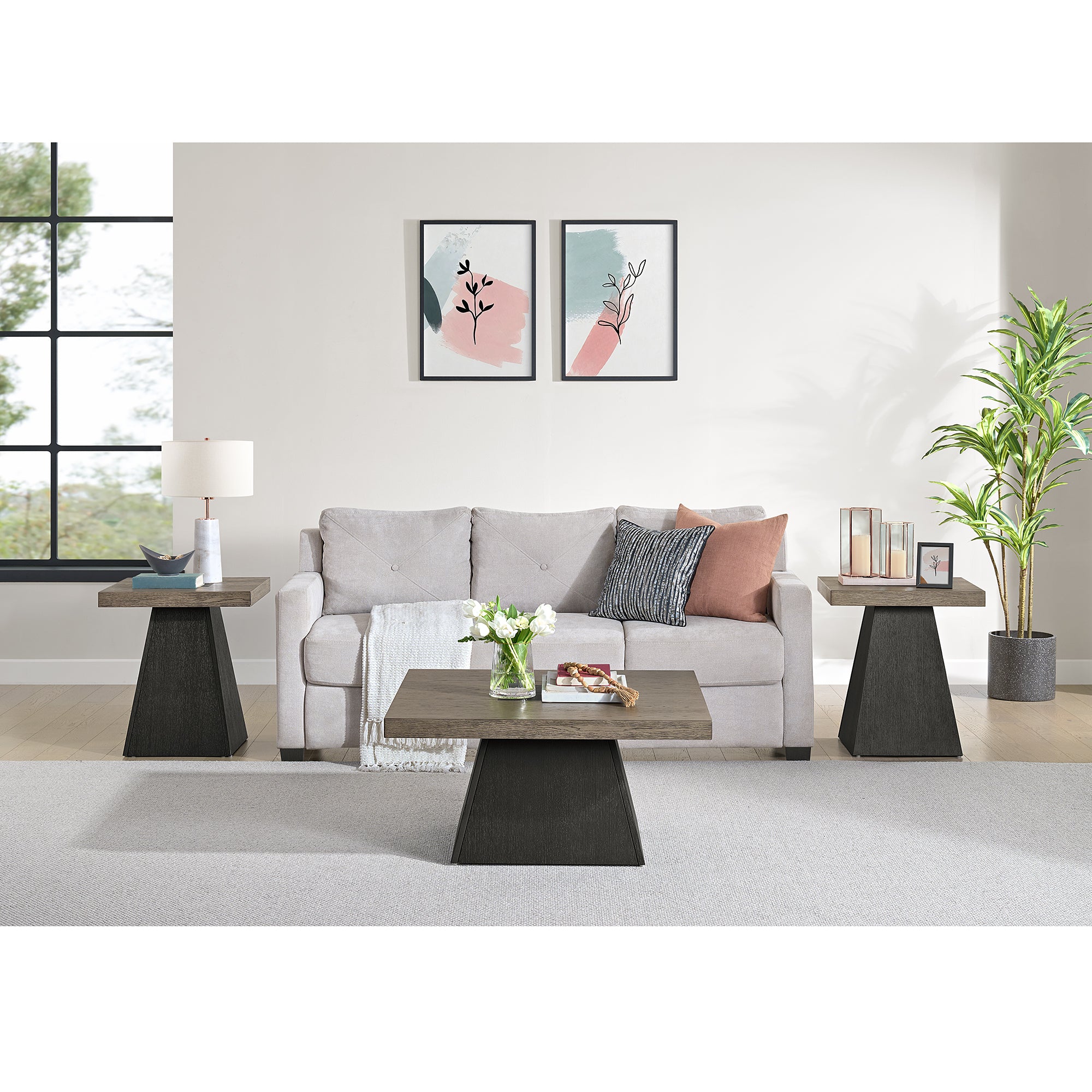 Jemma End Table in Grey and Dark Espresso – SKU T-7570-5-ET | Elements