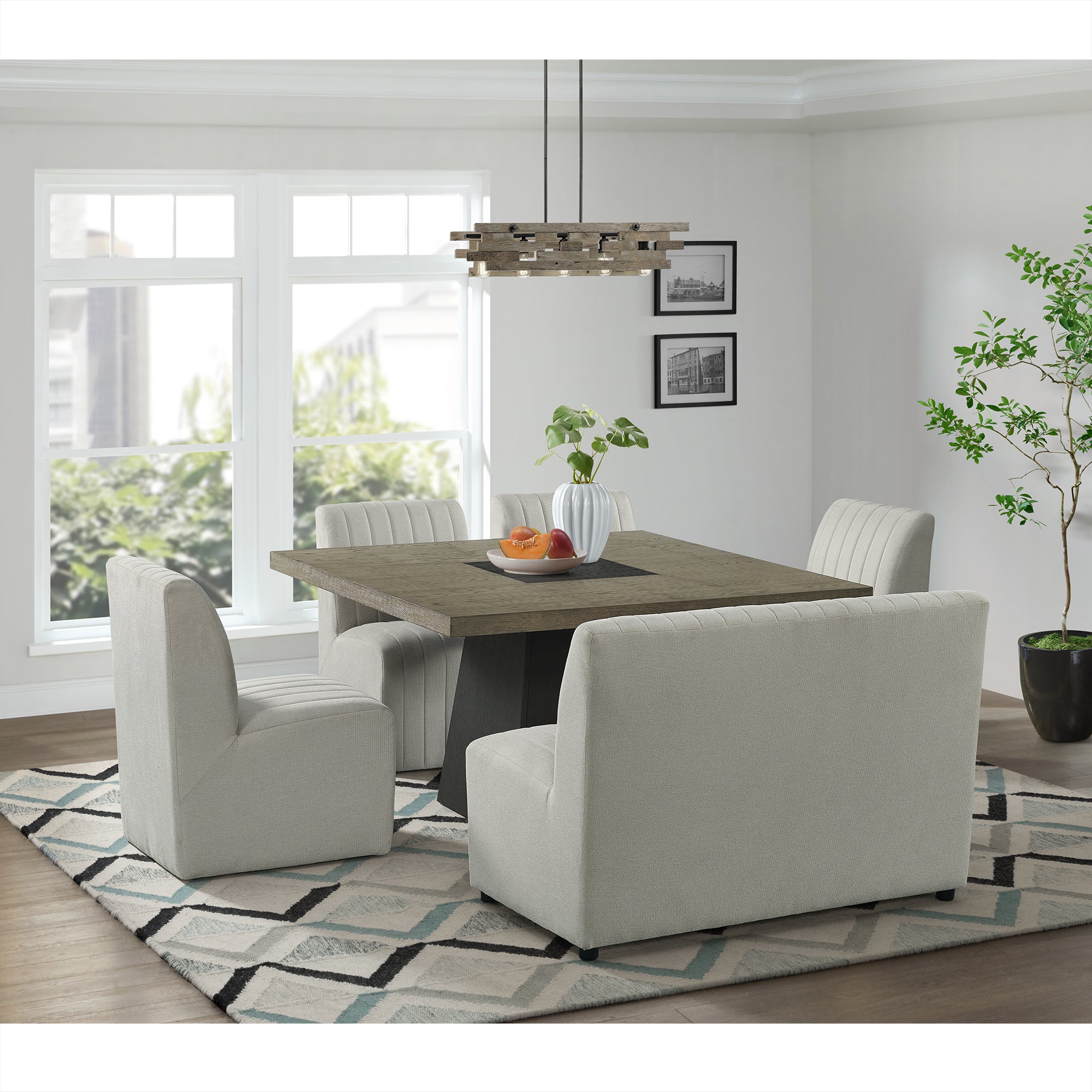 Jemma Upholstered Bench in Beige Linen – SKU D-7570-6-BN | Elements