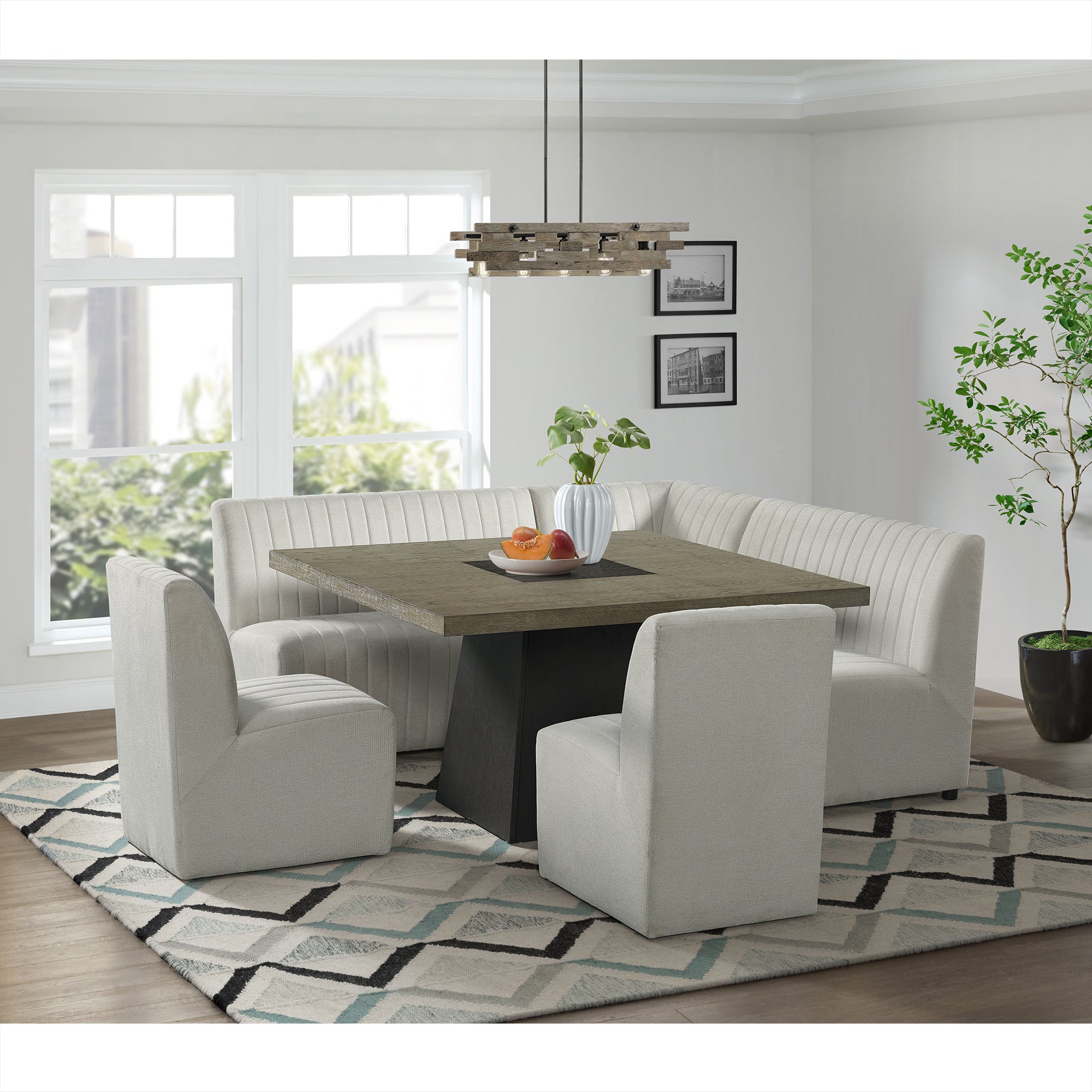 Jemma Upholstered Bench in Beige Linen