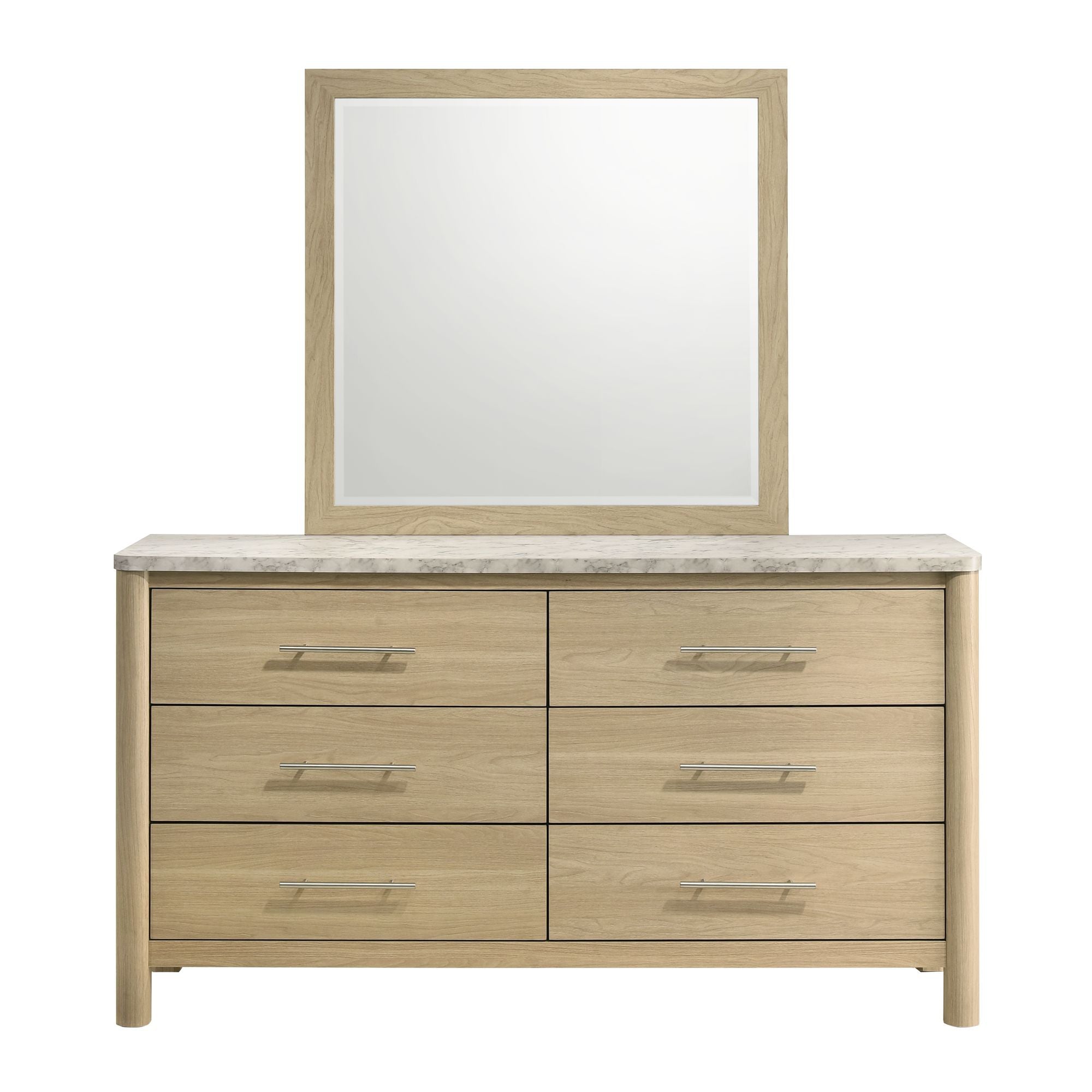 Jonas Dresser and Mirror Set in Natural