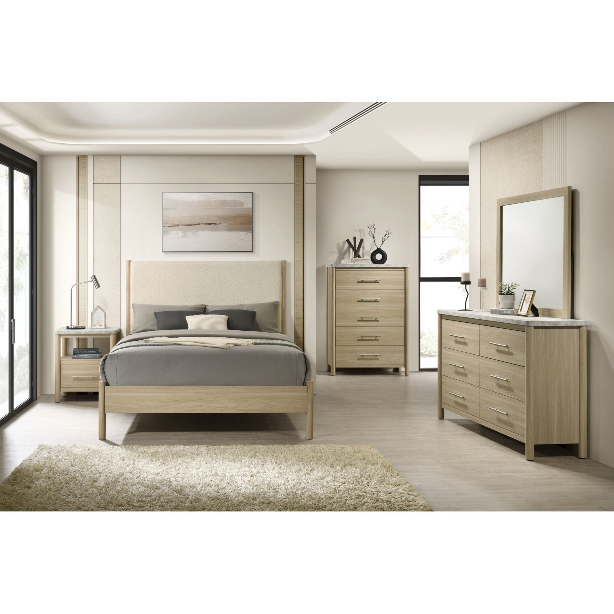 Jonas King Bed in Natural – SKU B-19280-6-KB | Elements