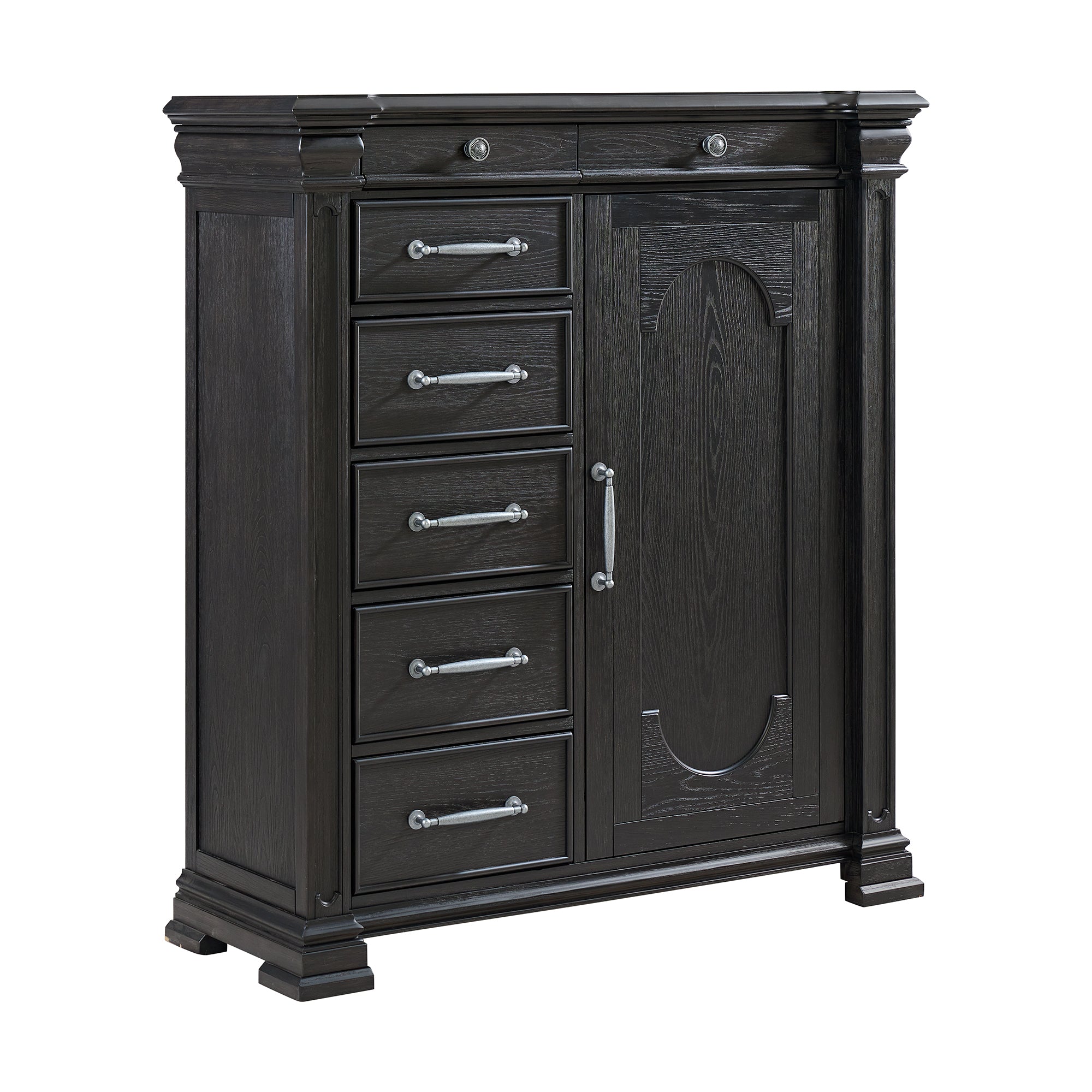 Kings Court 1 Door and 7-Drawer Chest in Black
