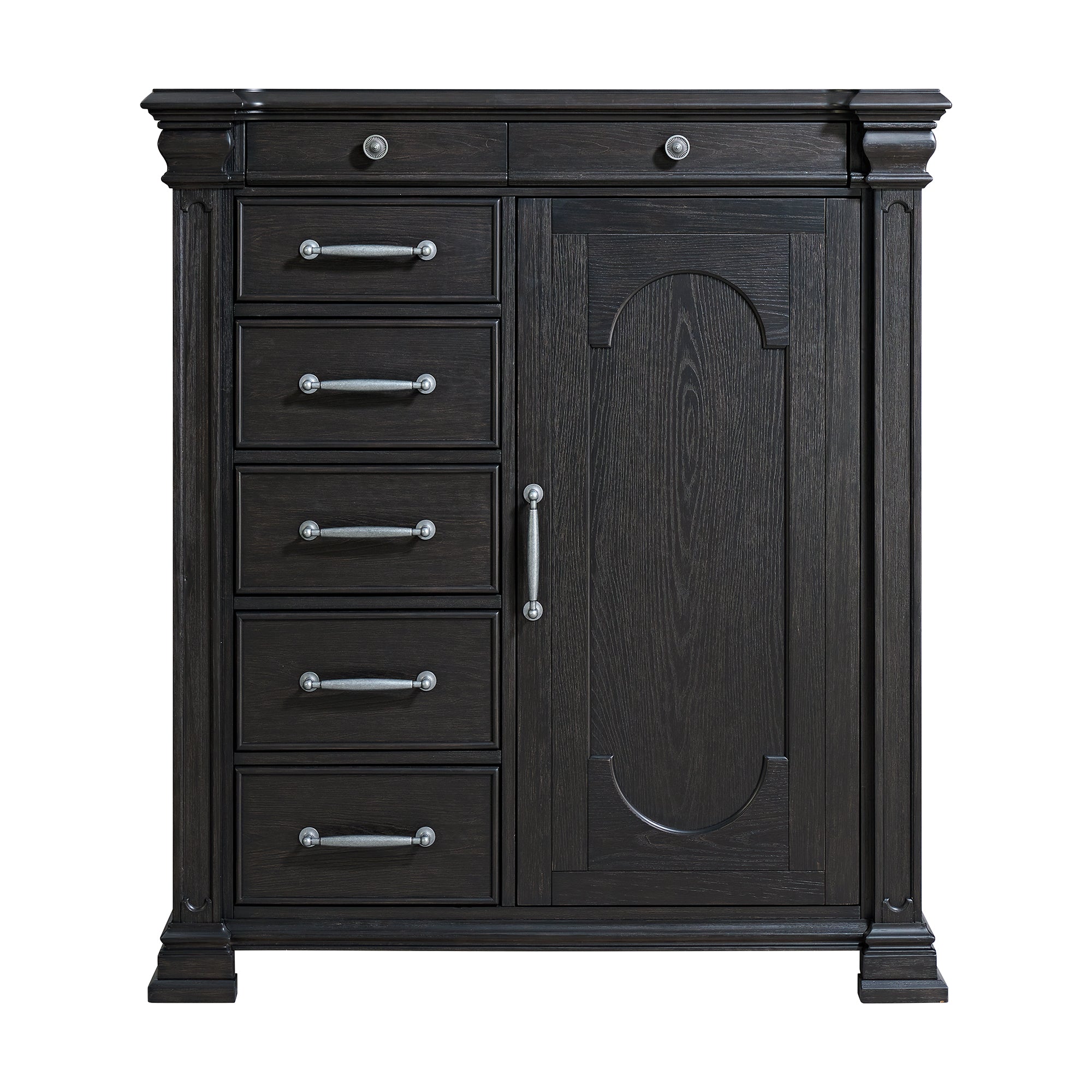 Kings Court 1 Door and 7-Drawer Chest in Black
