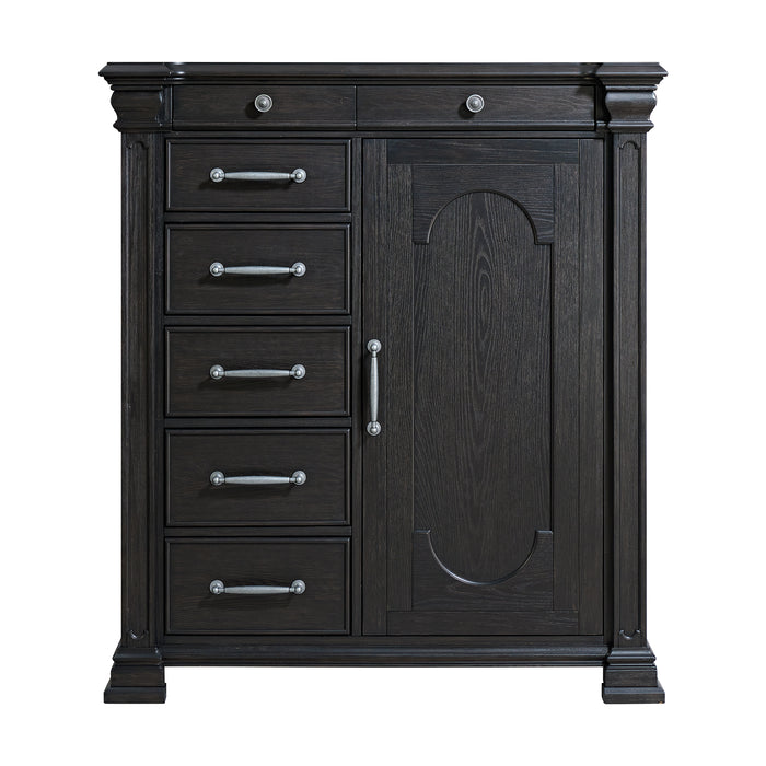 Kings Court 1 Door and 7-Drawer Chest in Black
