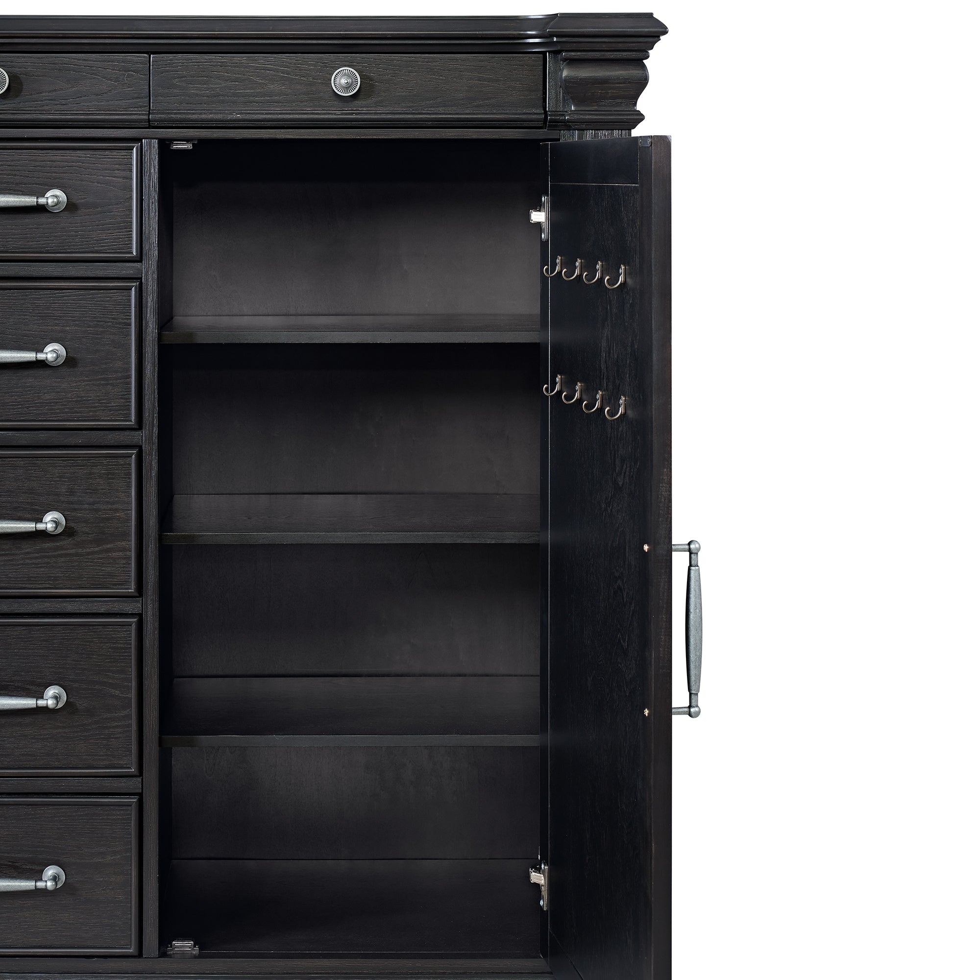 Kings Court 1 Door and 7-Drawer Chest in Black