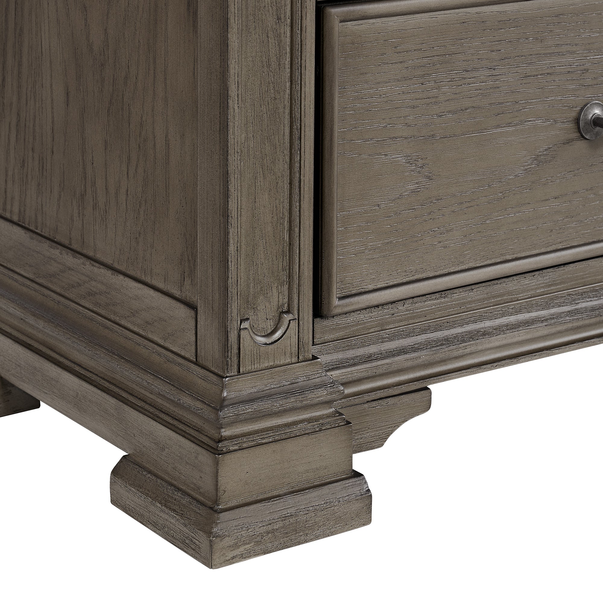 Kings Court 3-Drawer Nightstand (Sliding Top) in Grey