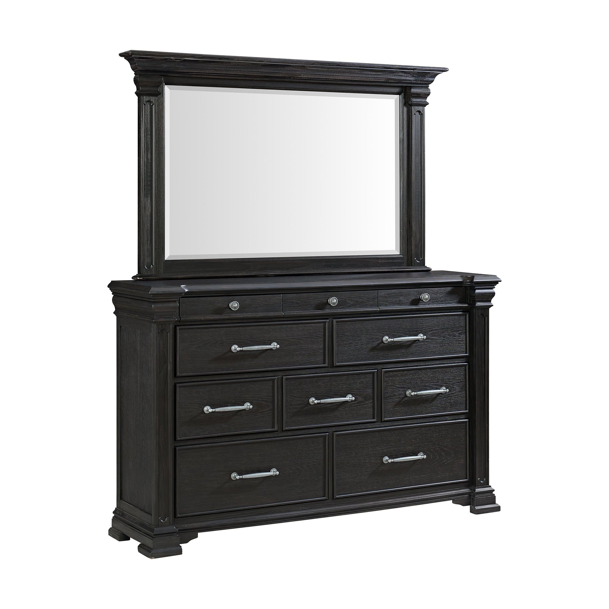 Kings Court Dresser & Mirror in Black
