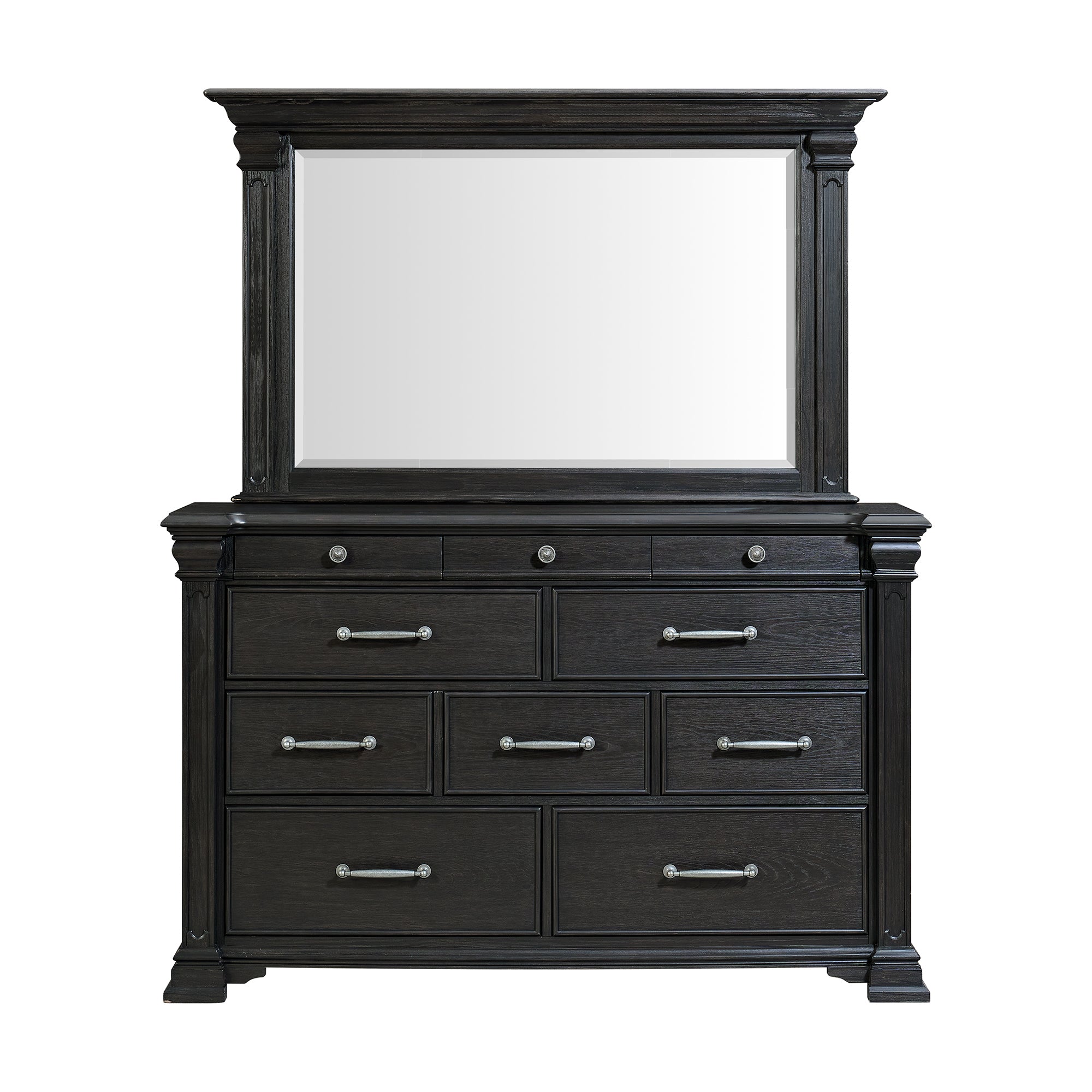 Kings Court Dresser & Mirror in Black