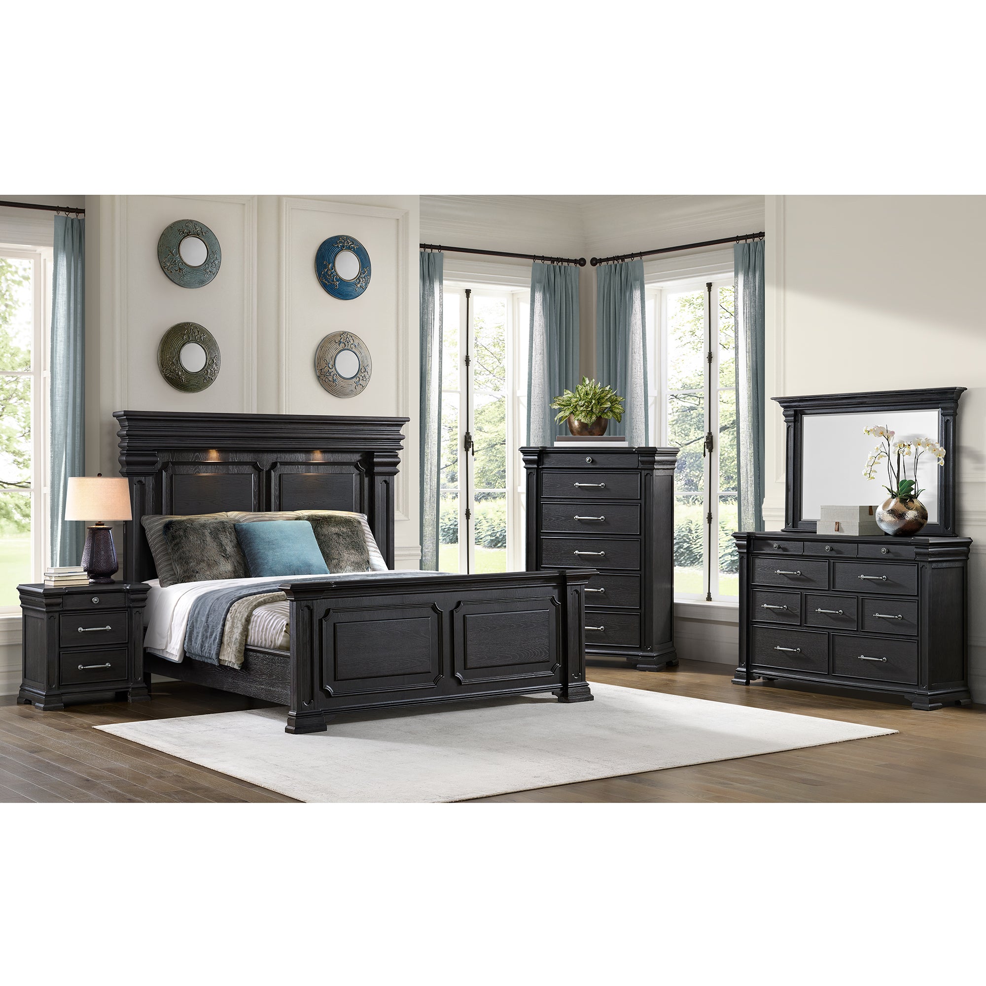 Kings Court 10-Drawer Dresser in Black – SKU B.10318.DR | Elements