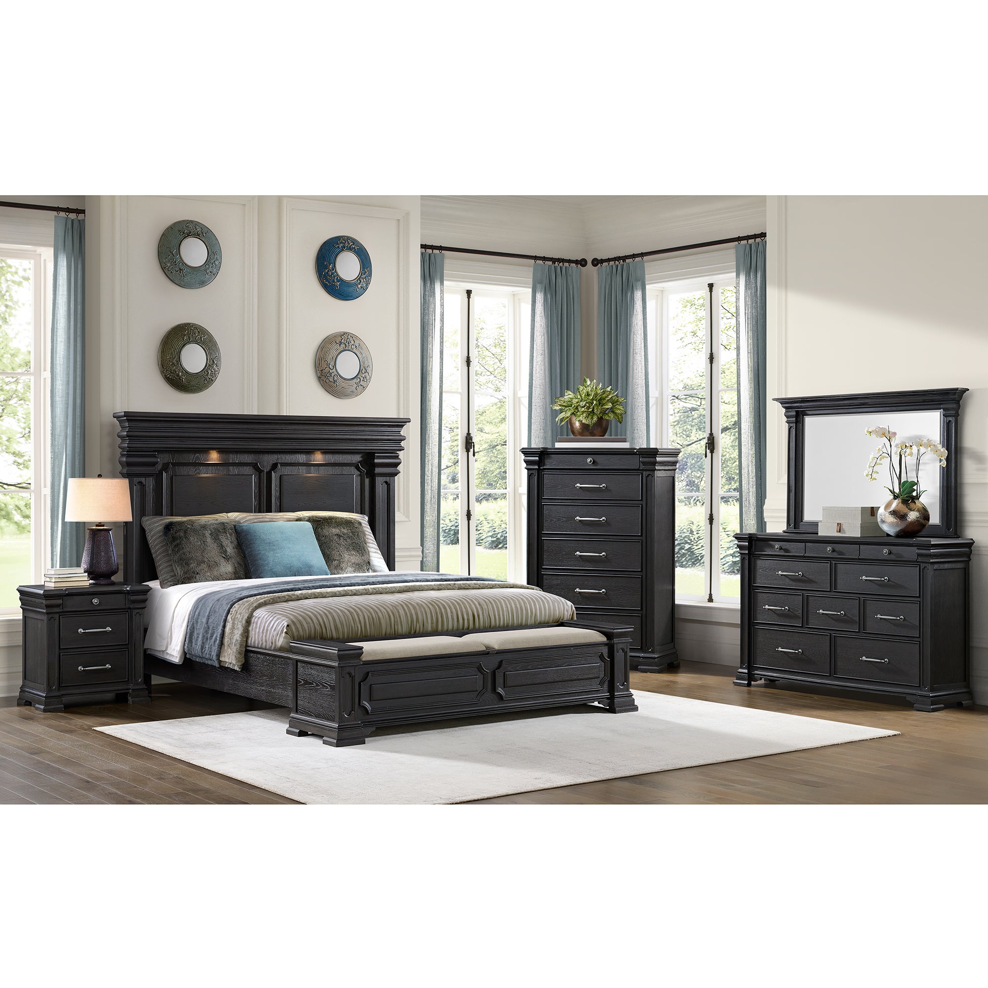 Kings Court Queen Storage Bed in Black – SKU B.10318.QSB | Elements