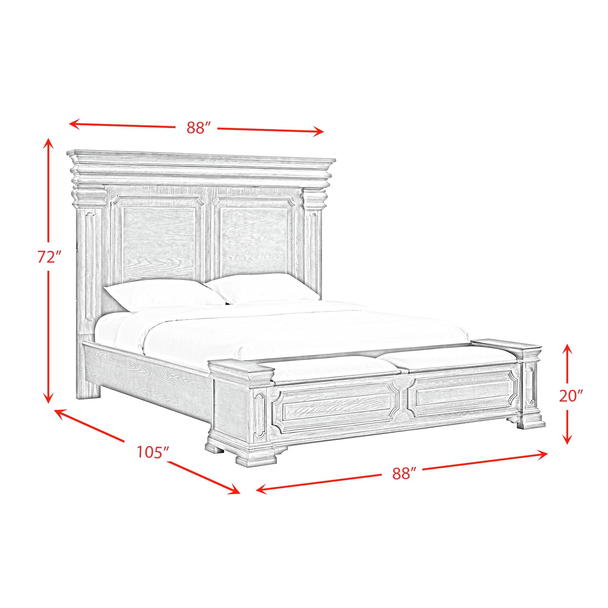 Kings Court King Storage Bed in Grey