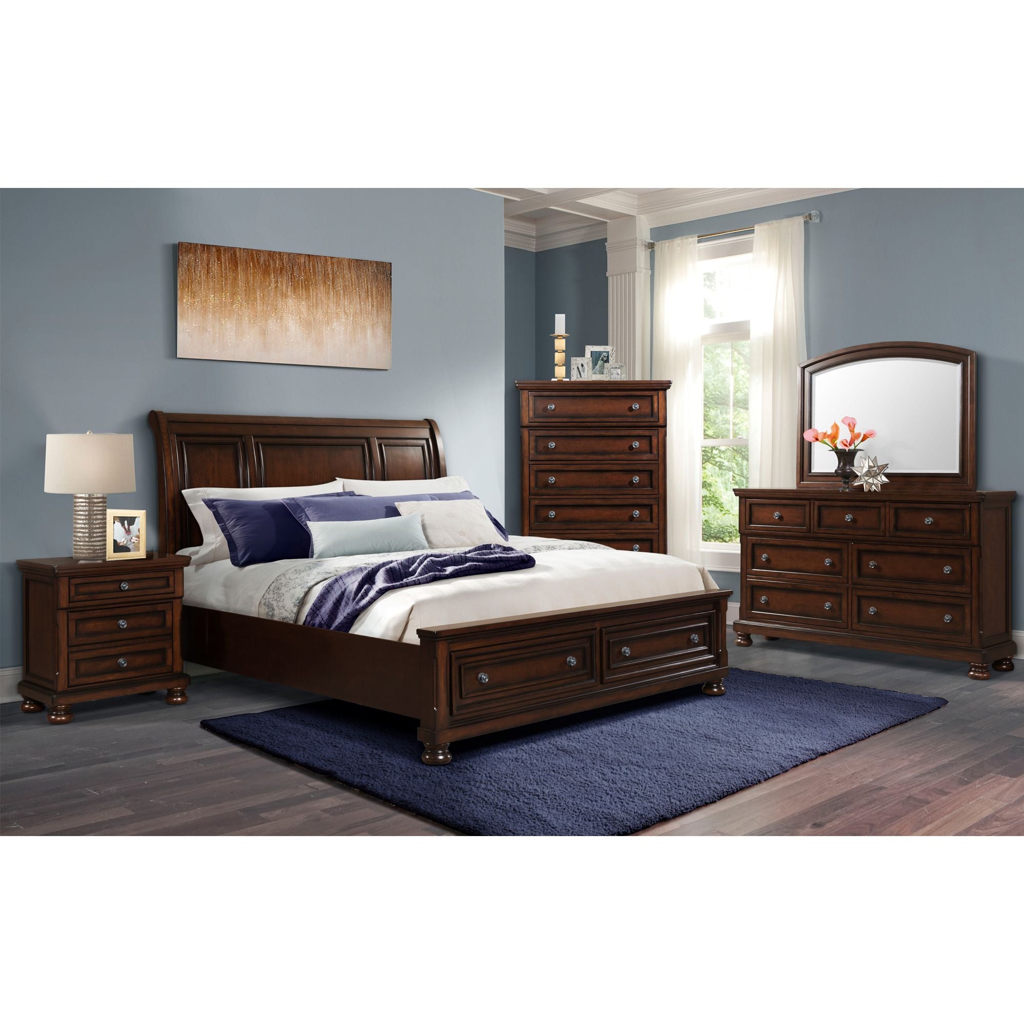 Kingston King Bed W/Storage Footboard and Non-Storage Rails – SKU KT600KSB | Elements