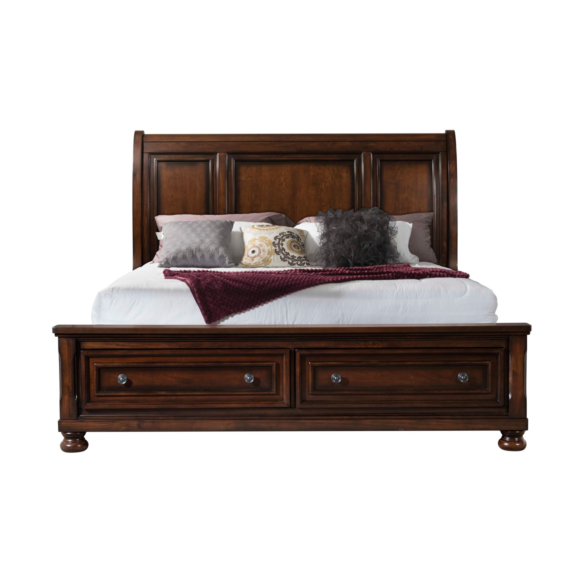 Kingston Queen Bed W/Storage Footboard and Non-Storage Rails