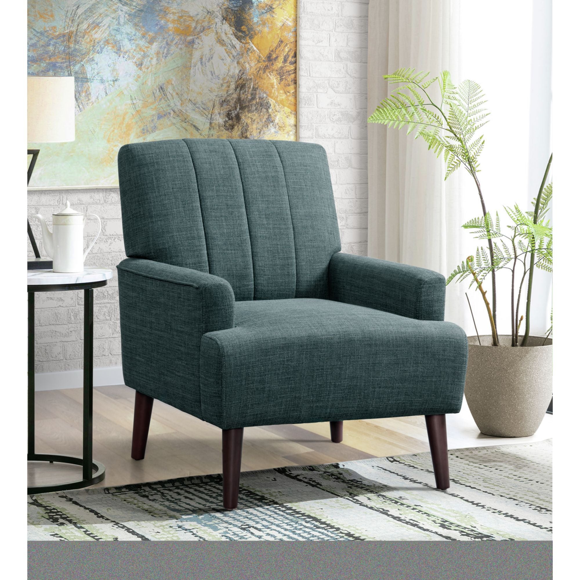 Kiwi Chair with Channel Back in Palmer Teal – SKU U-4410-4550-100C | Elements