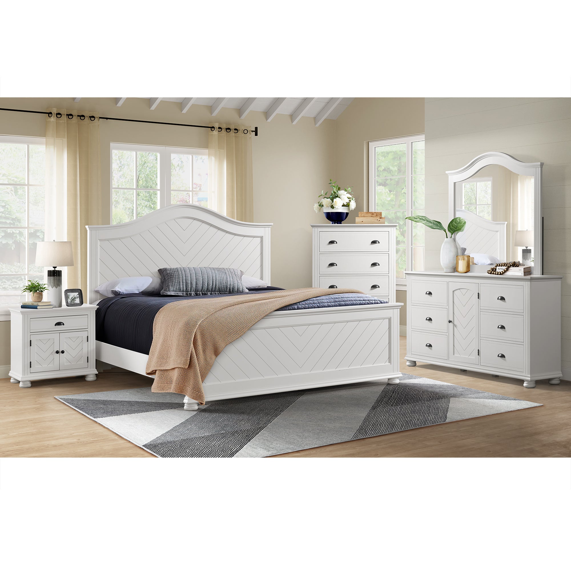 Kona 5-Drawer Chest in White – SKU B-9340-7-CH | Elements