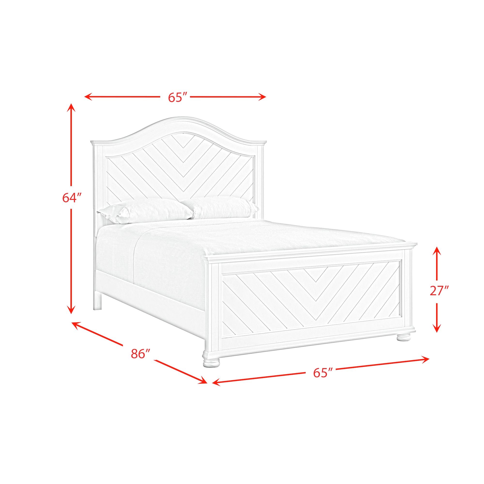 Kona Queen Panel Bed in White
